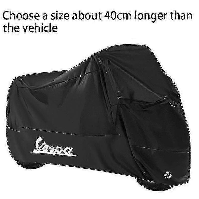 Vattentätt motorcykelskydd för Piaggio Vespa Scooter GTS LX LXV Sprint Primavera - Dammtät UV-skydd utomhus skoter överdrag (L 180cm)