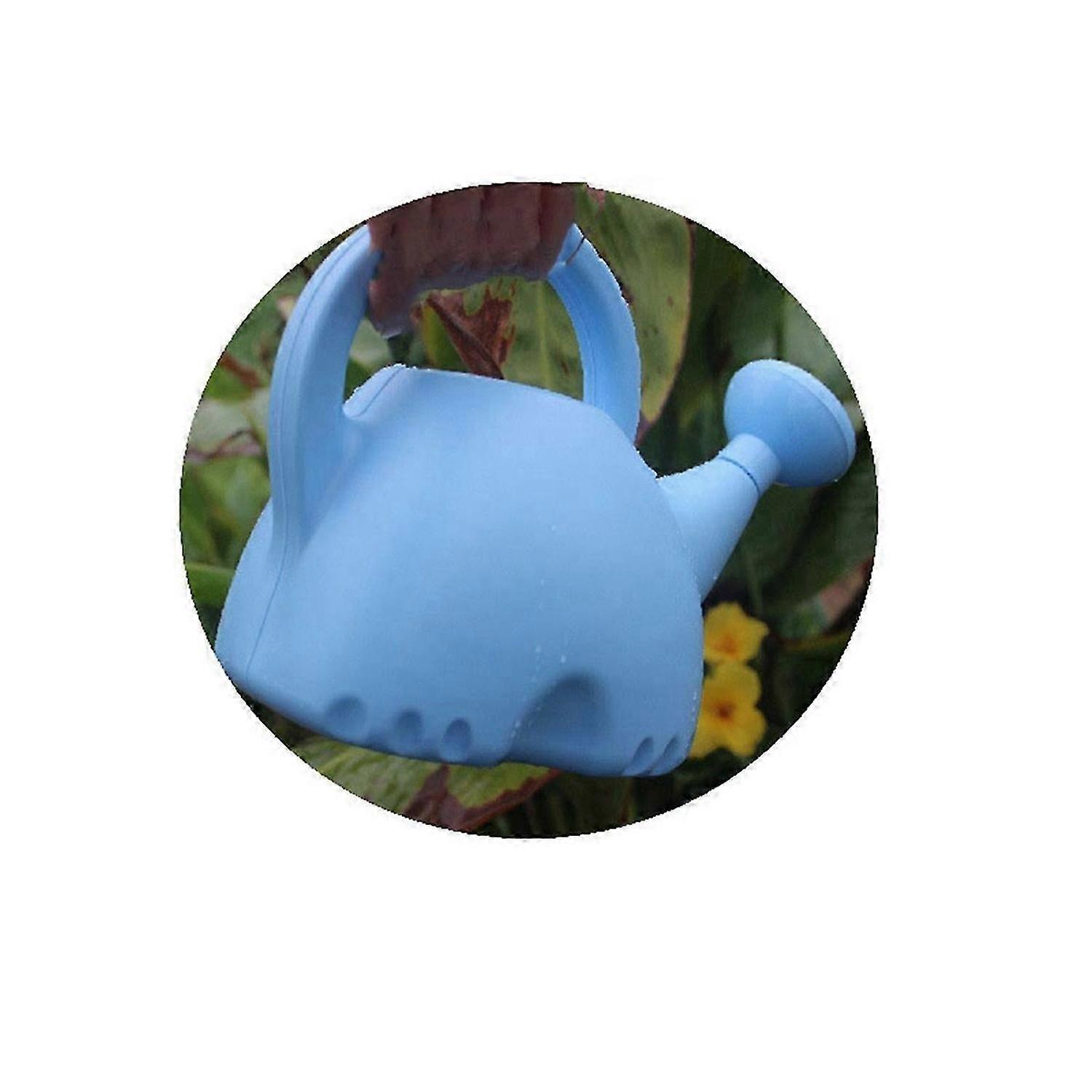0.4 Gallon Plastic Watering Can Small -Cute Plants, Blue