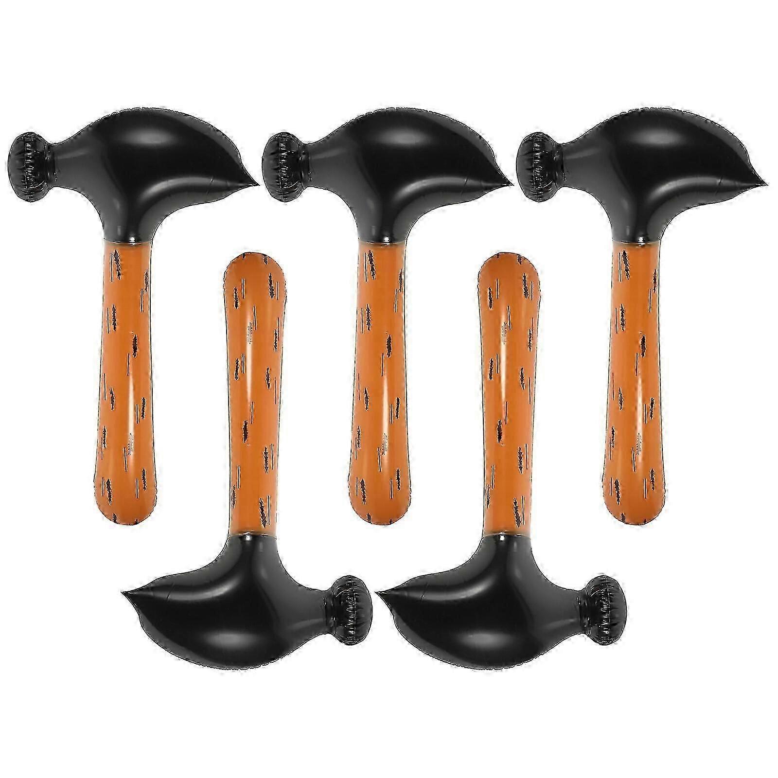 5pcs Pool Party Inflatable Hammer Prop Decorative Toy Hammer Funny Hammer Toy For Kid