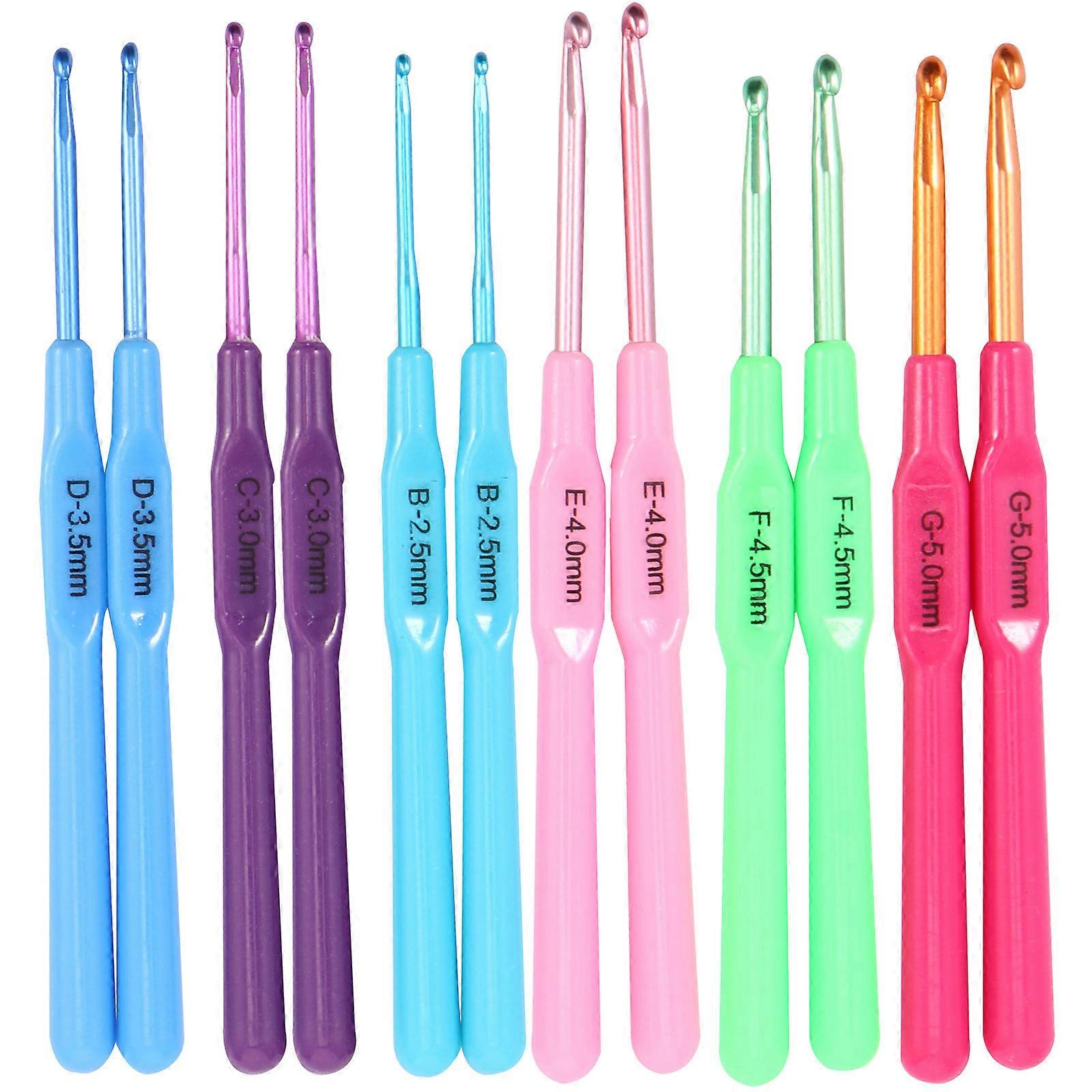 Knitting Needles Kit for Embroidery Made of Metal with 24Pcs Crochet Hooks