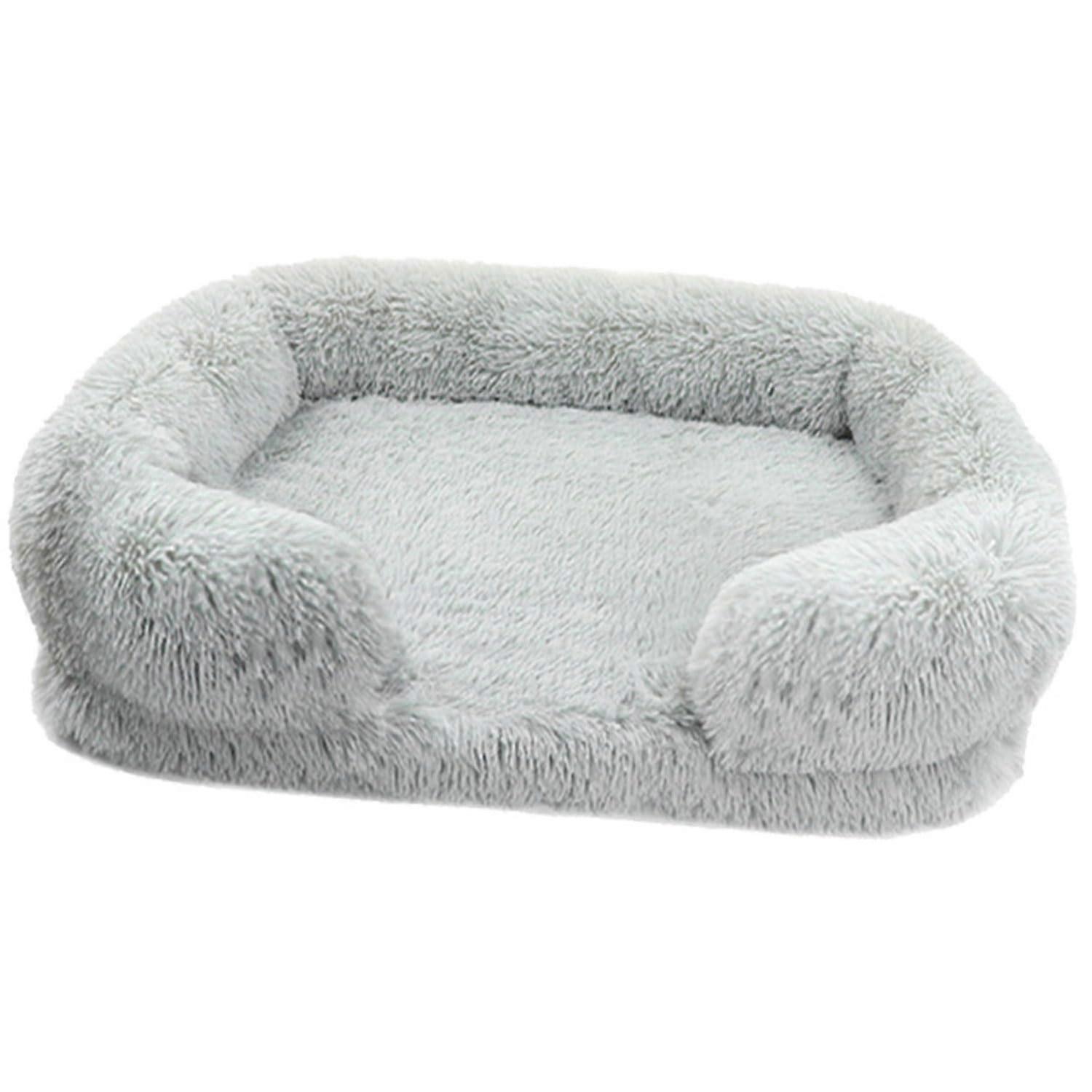 Medium Dog Beds For Medium Dogs Washable Rectangle Dog Bed Medium Size With AntiSlip Bottom Light Gray