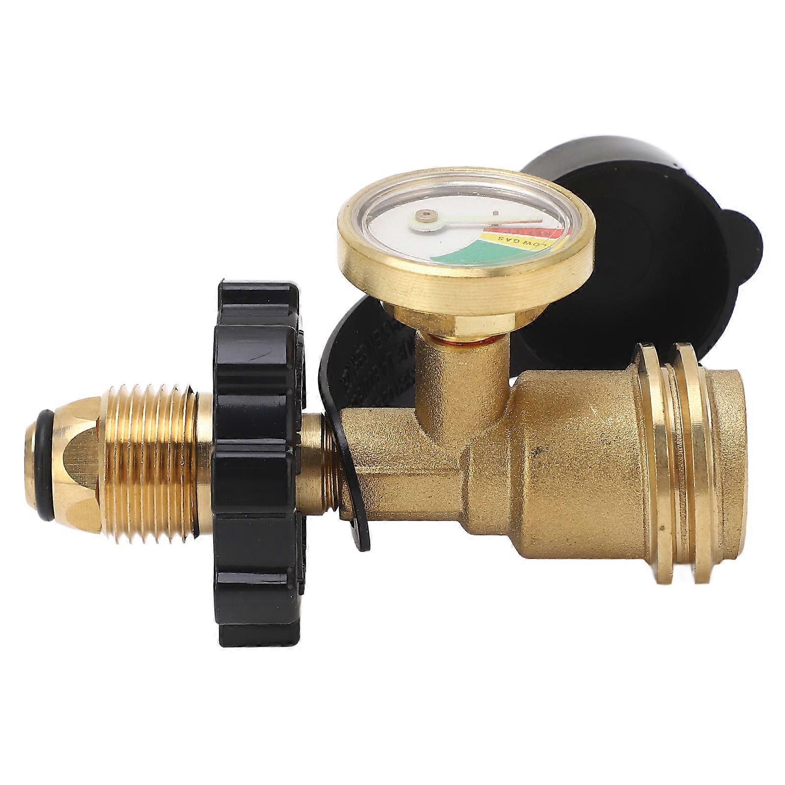 POL Gastankadapter mit Manometer Messing POL auf QCC1 Ventiladapter