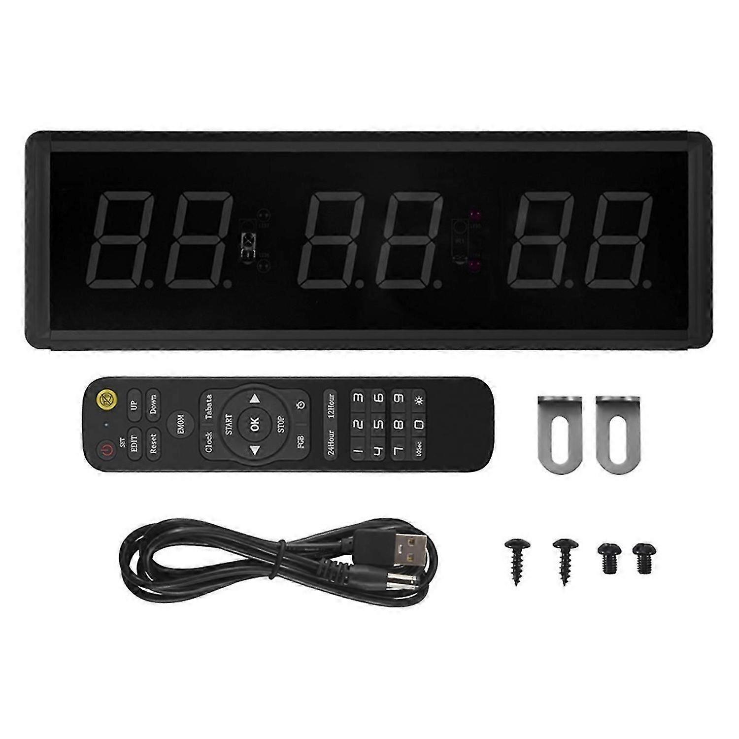 Gym Timer,LED Interval Timer,Digits Down/Up Clock Stopwatch for Home