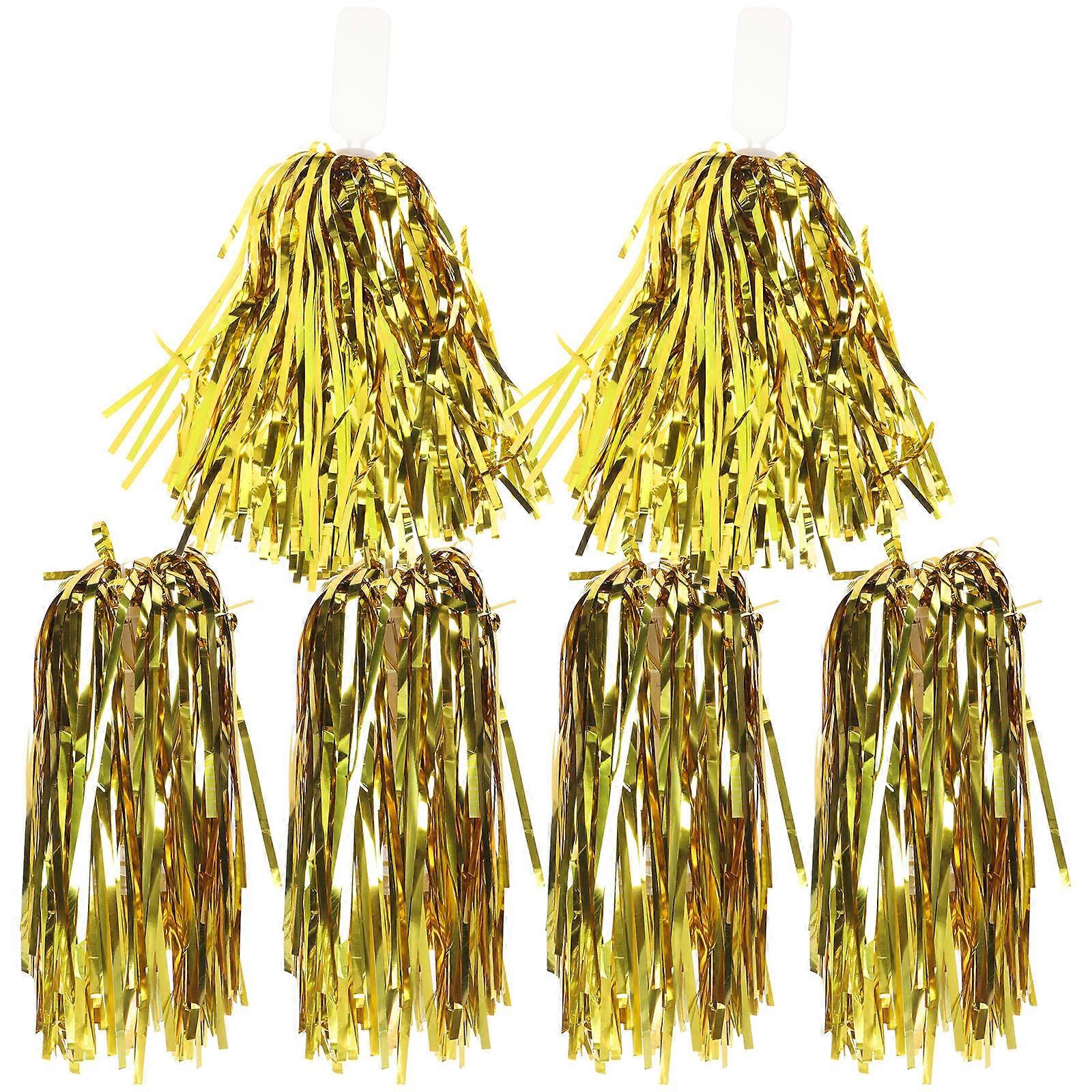 Reusable Golden Pom Poms Hand Flower Balls for Playing 24Pcs