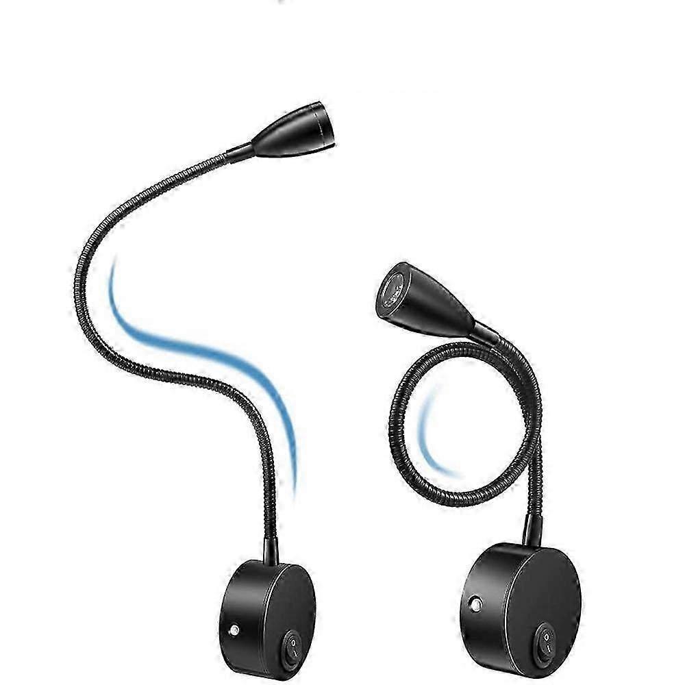 Reading Lamp Bedside Wall Lamp 2 Pack Lights Wall Lamp Reading Light LED Gooseneck Light 3W, 3000K Warm White Reading Lamp