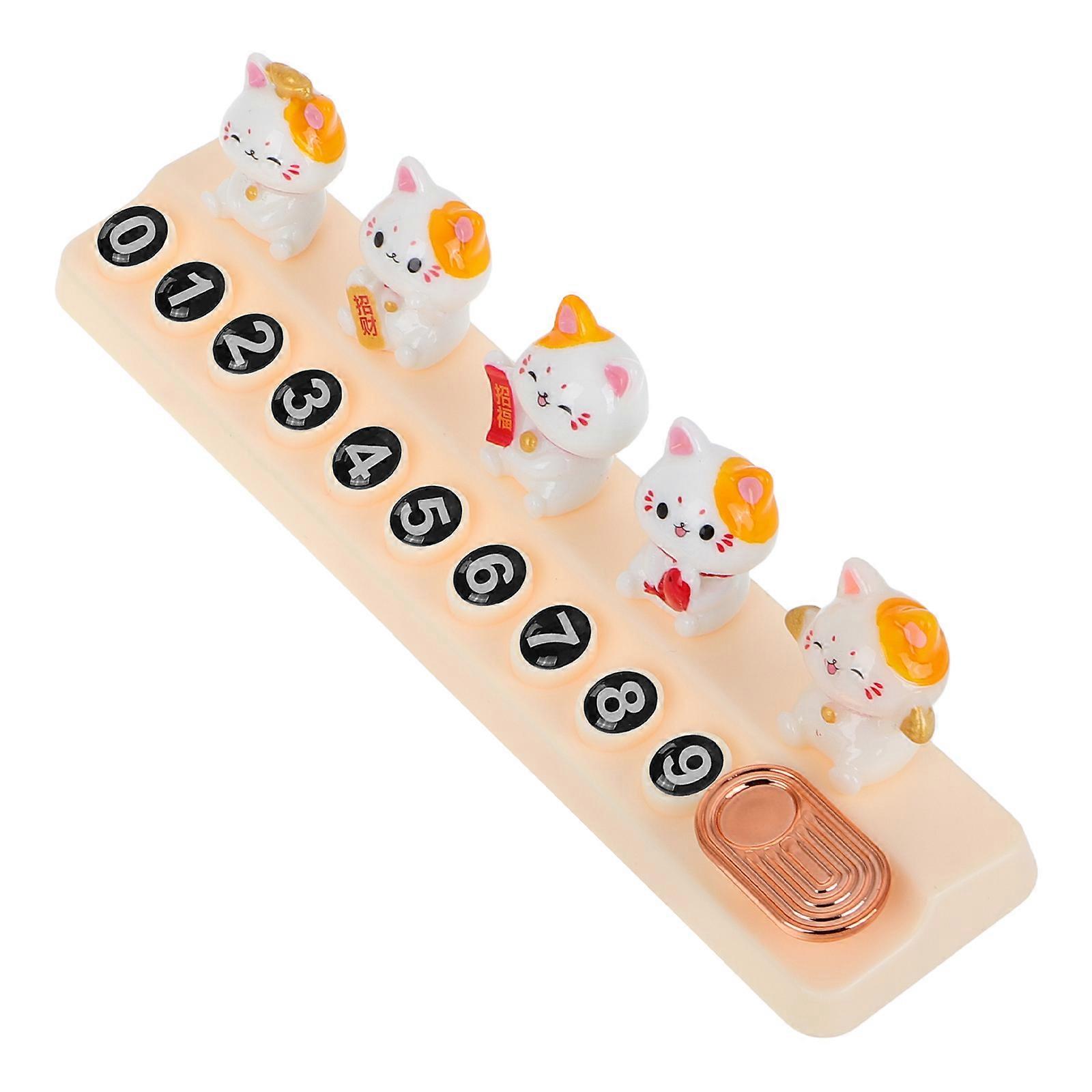 Temporary Parking Phones for Car Use with Lucky Cat Design