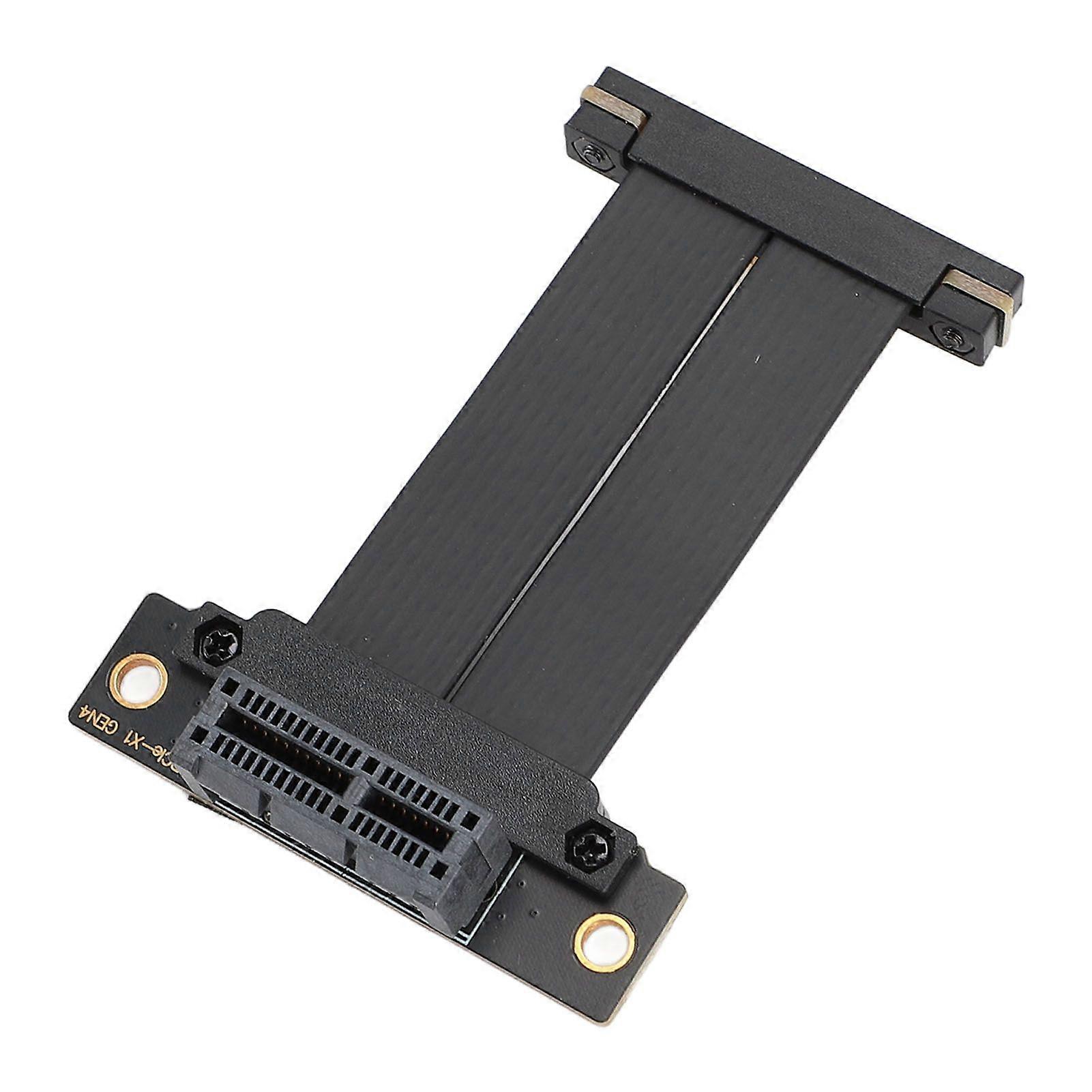 PCIE 4.0 X1 Extension Cable Dual 90 Degree Right Angle GPU Riser Cable for WiFi Card Sound Card 10cm / 3.9in