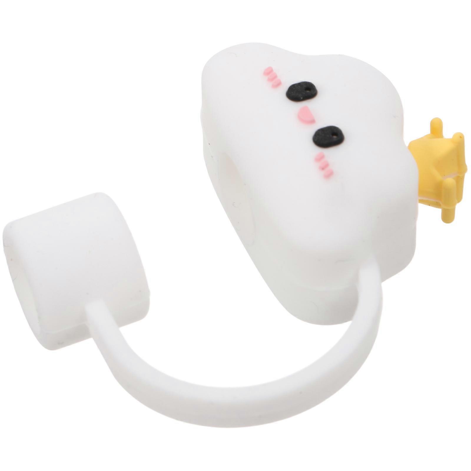 White Silicone Straw Caps for Protection Drink Stopper