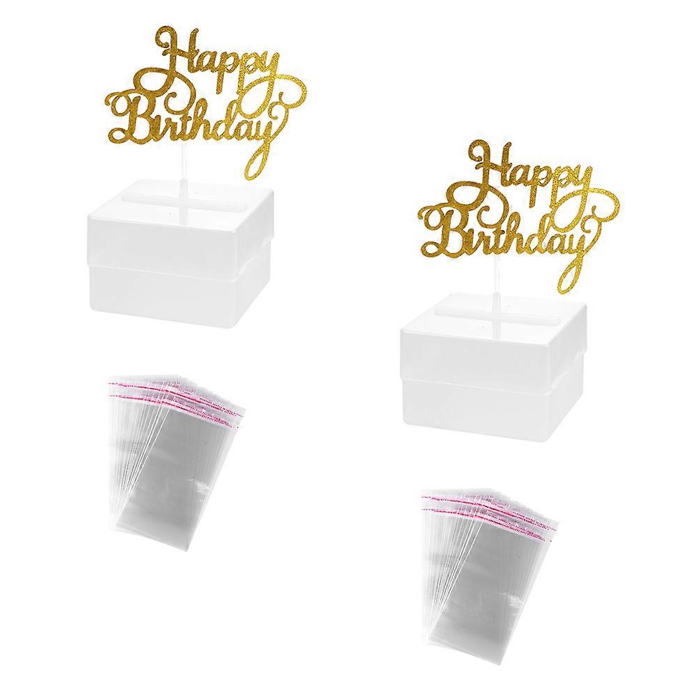 Party Cake Money Box Cake Money Pull Box Decoration 4Sets