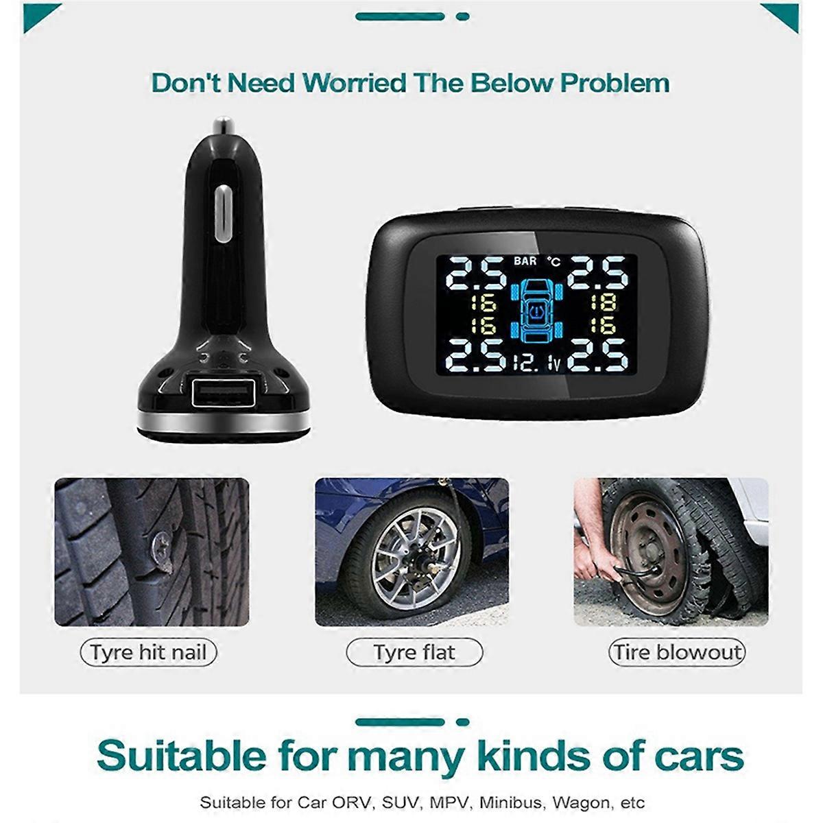 TPMS Car Charger Tpms Sensor Tire Pressure Monitoring System,External