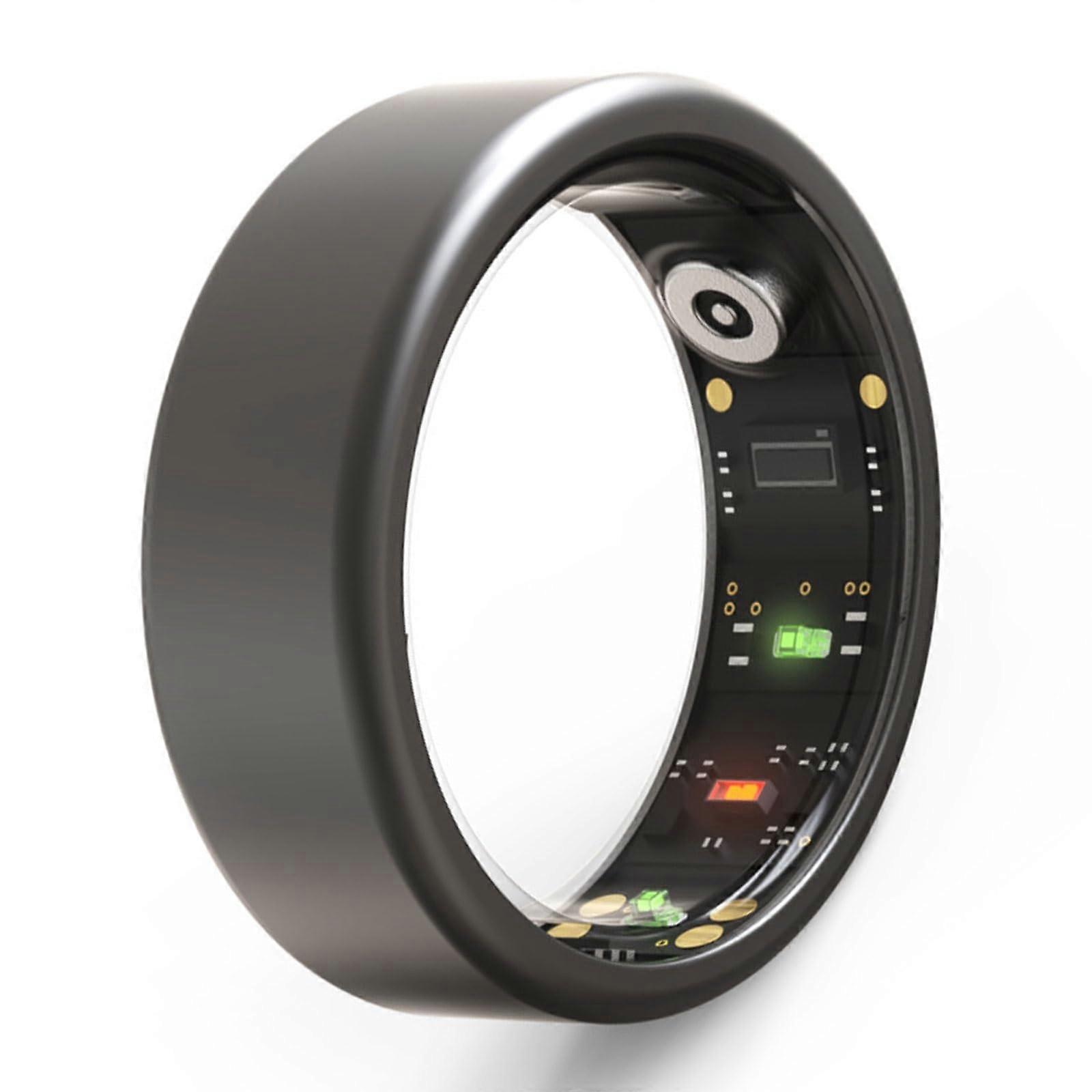 Wearable Smart Health Ring Device, Fitness Tracker Ring, AppLinked Monitor For Heart Rate, Steps, Sleep, Silver, Size 1
