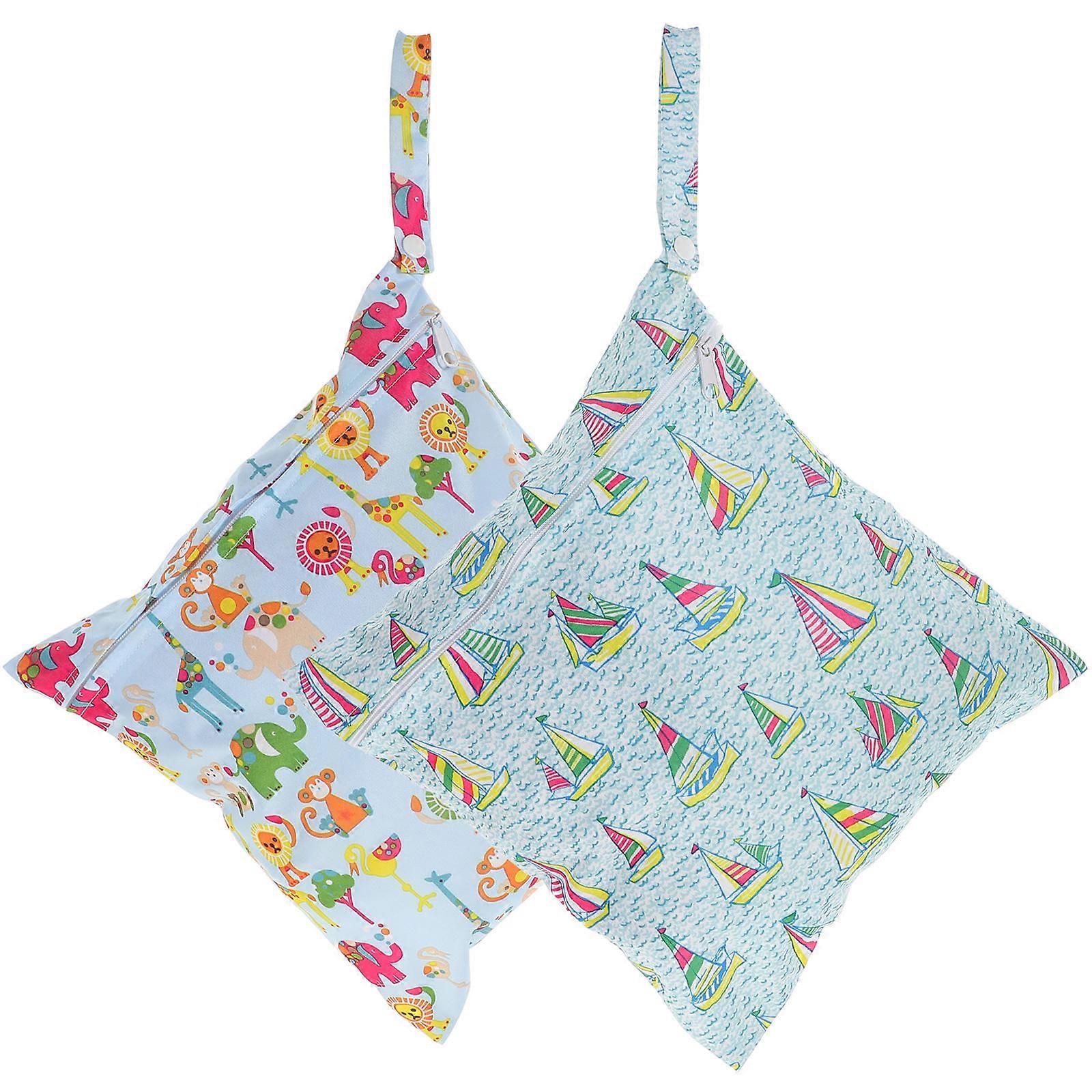 Waterproof Wet Dry Bag 8Pcs Diaper Pouch For Infants Traveling Organizing 30X28.5Cm Assorted Color Storage
