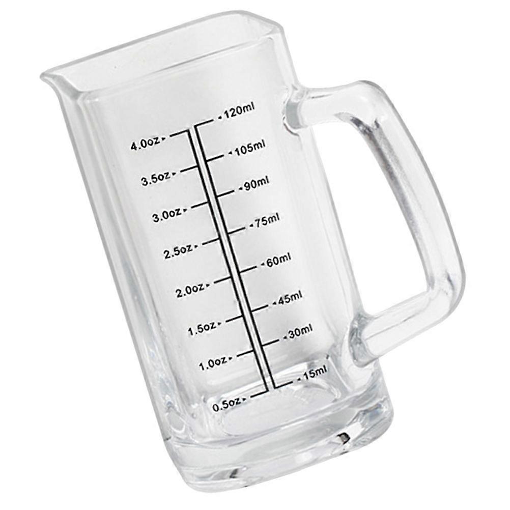 Espresso Glass Cups Square Measuring Cup With Handle For Home Use 120ml Comfortable Touch 1Pcs