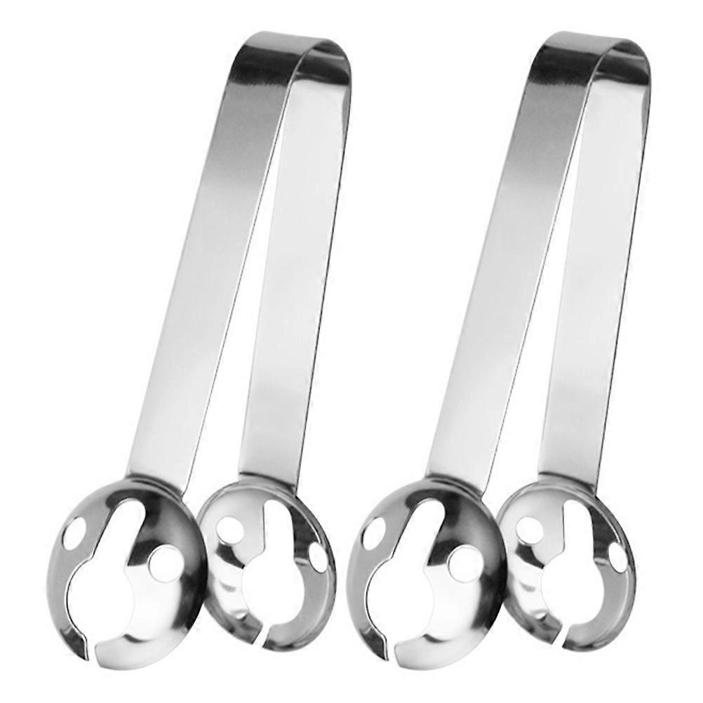 Stainless Steel Tea Tongs for Squeezing 4Pcs Reusable Silver