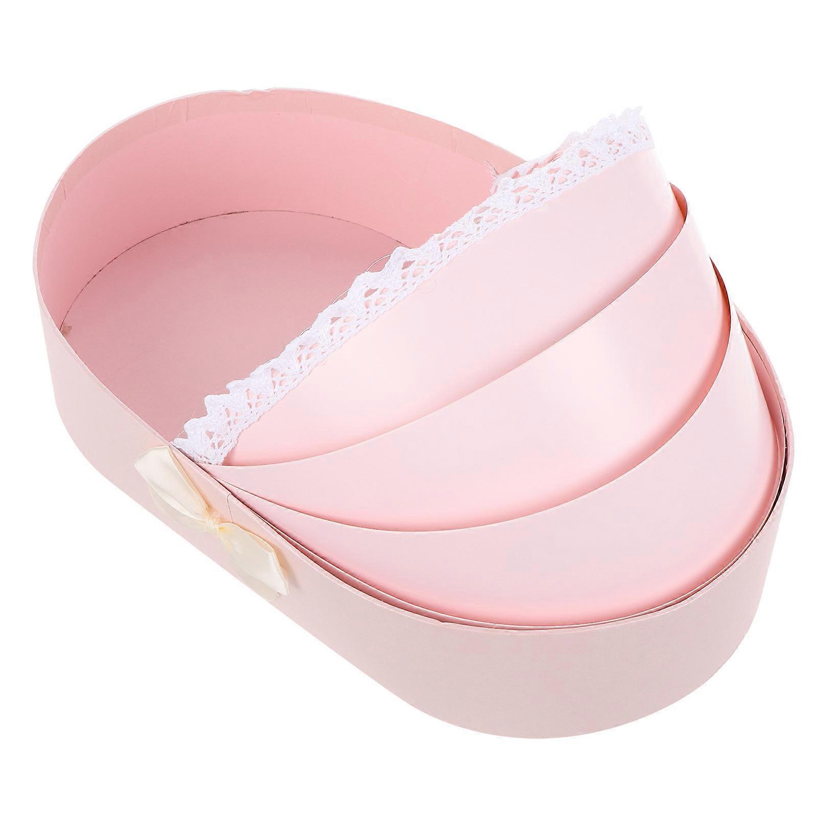 Bouquet Wrapping Box Paper for Storage Use 2Pcs Pink Gift Packaging