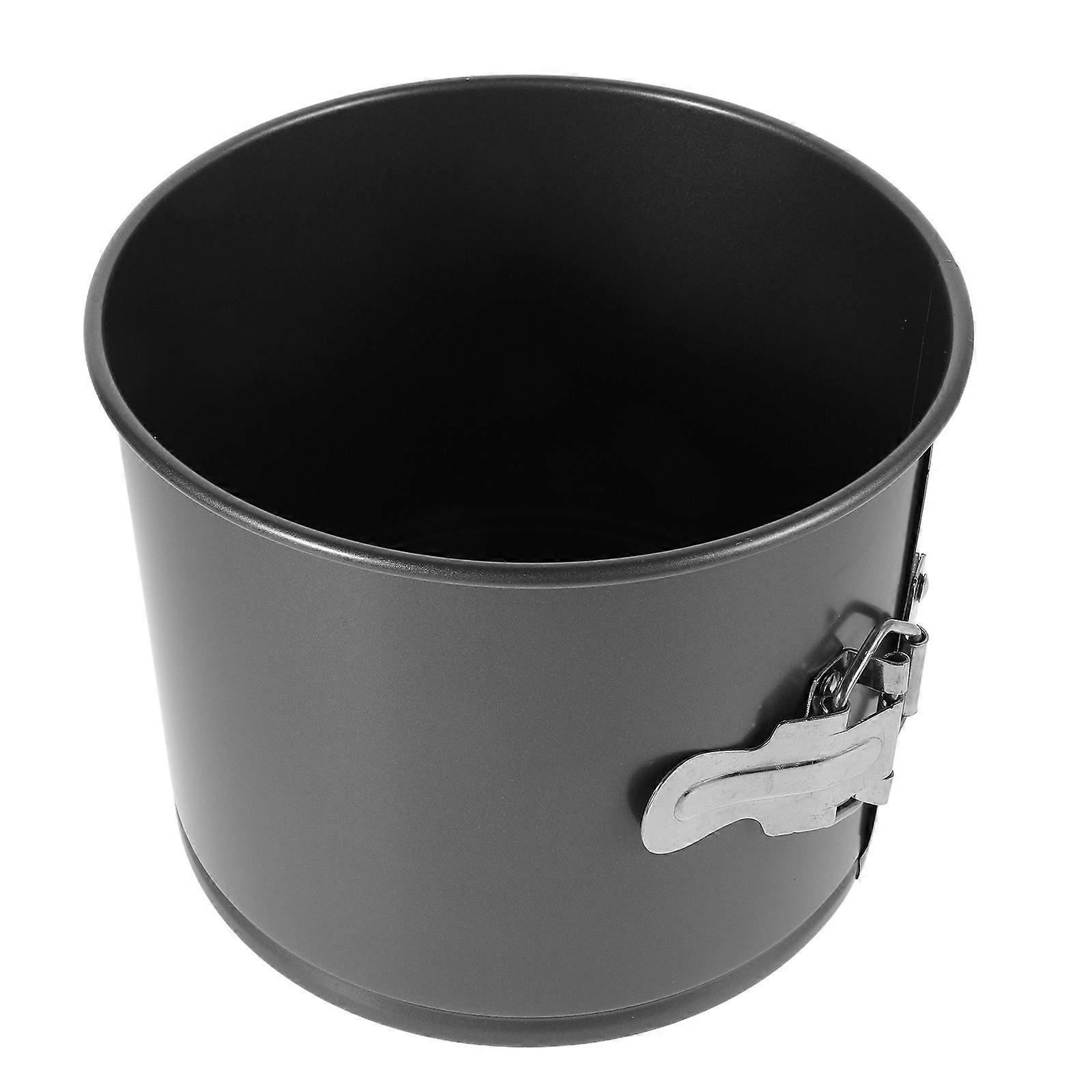 Removable Bottom Cake Ring 3Pcs Nonstick Round Mold Suitable For Baking Enthusiasts Black Carbon Steel Tool