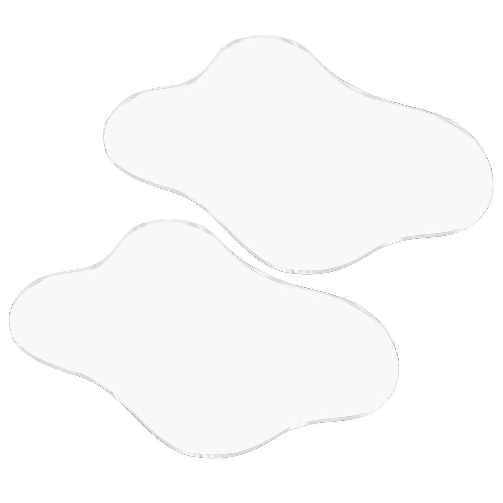 Irregular Shape Acrylic Coasters Transparent for Coffee Cups 4Pcs