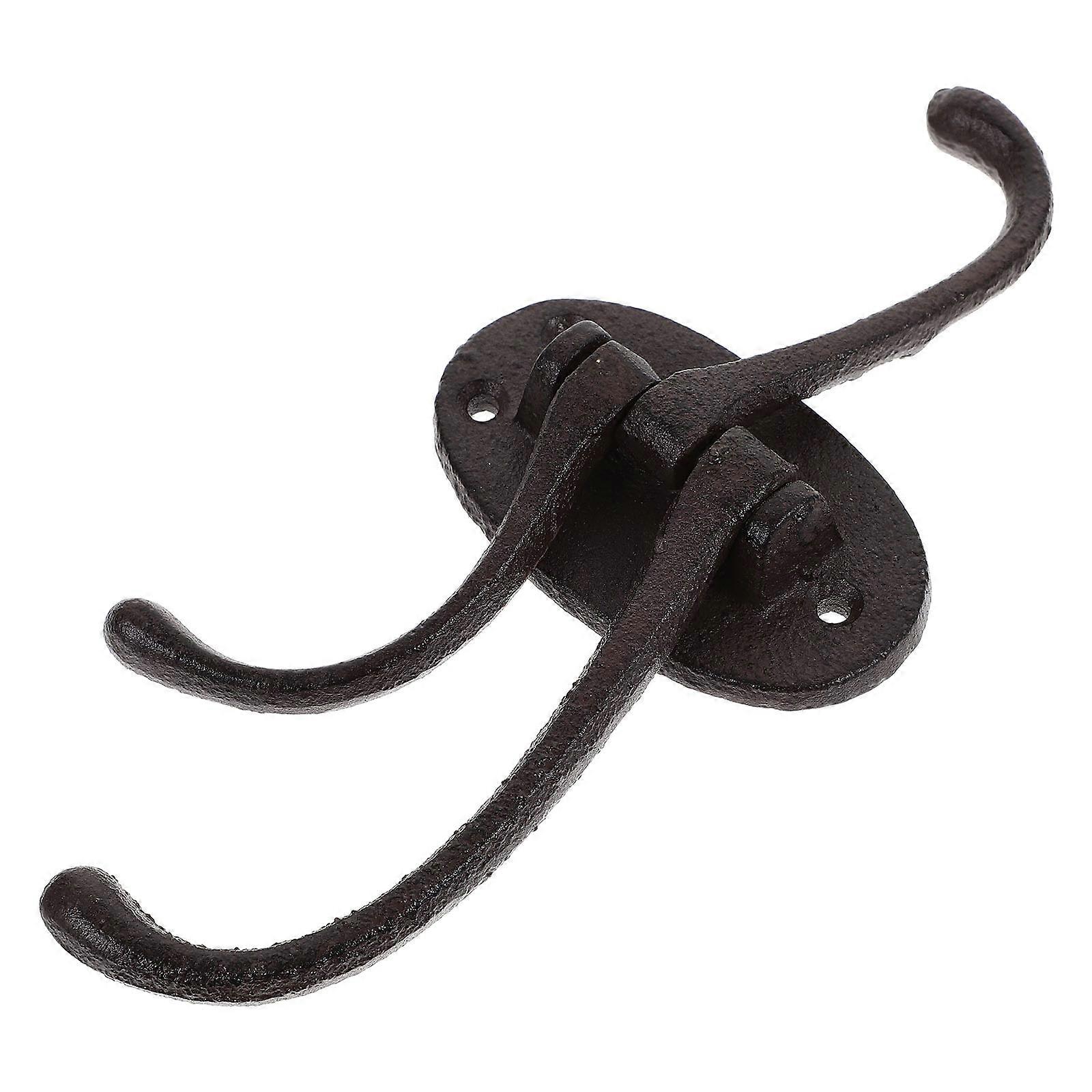 Coat Hook Wall Mounted Hooks for Home 2Pcs Retro Black Clothes Hooks