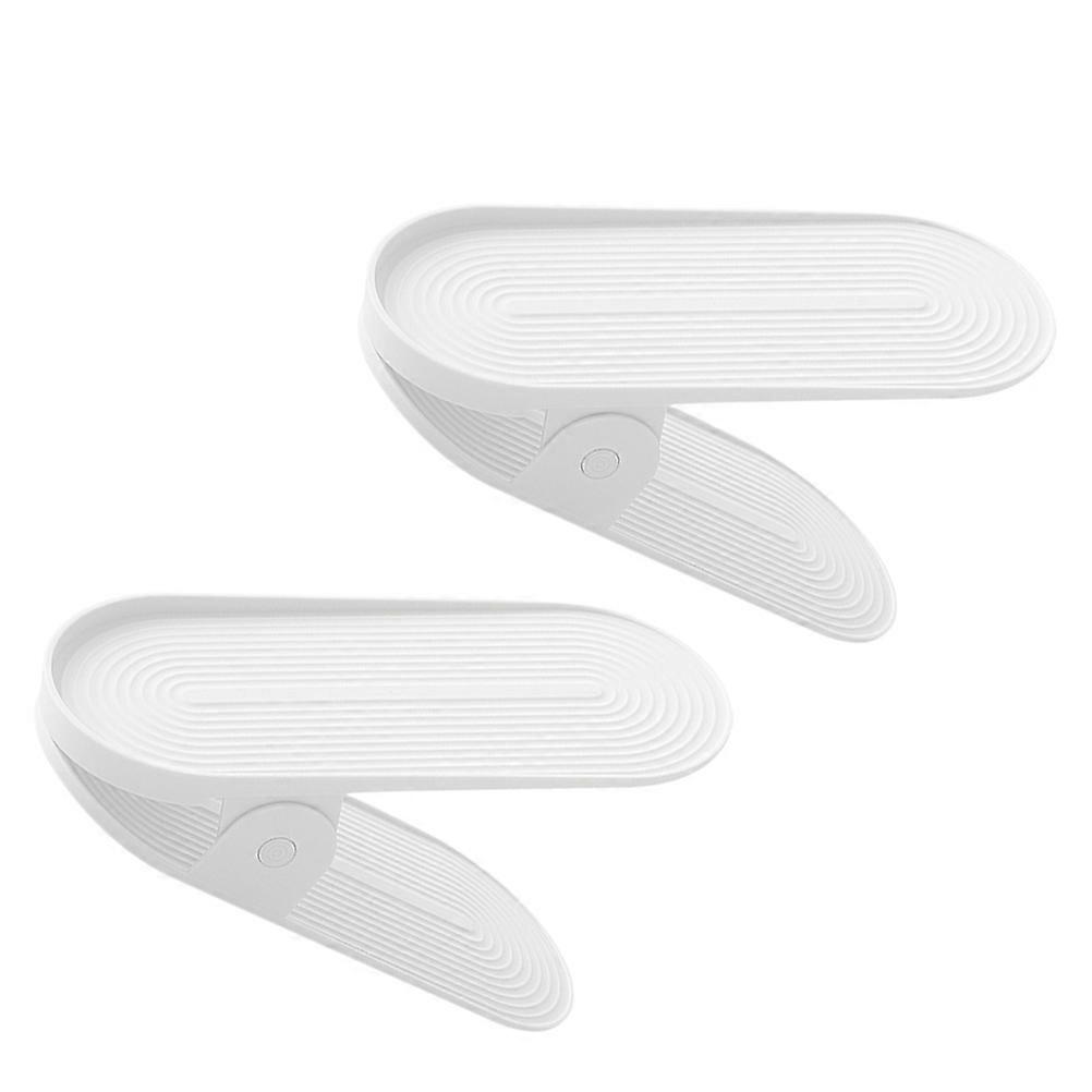 Plastic Adjustable Shoe Rack Holder for Storage Use 6Pcs White