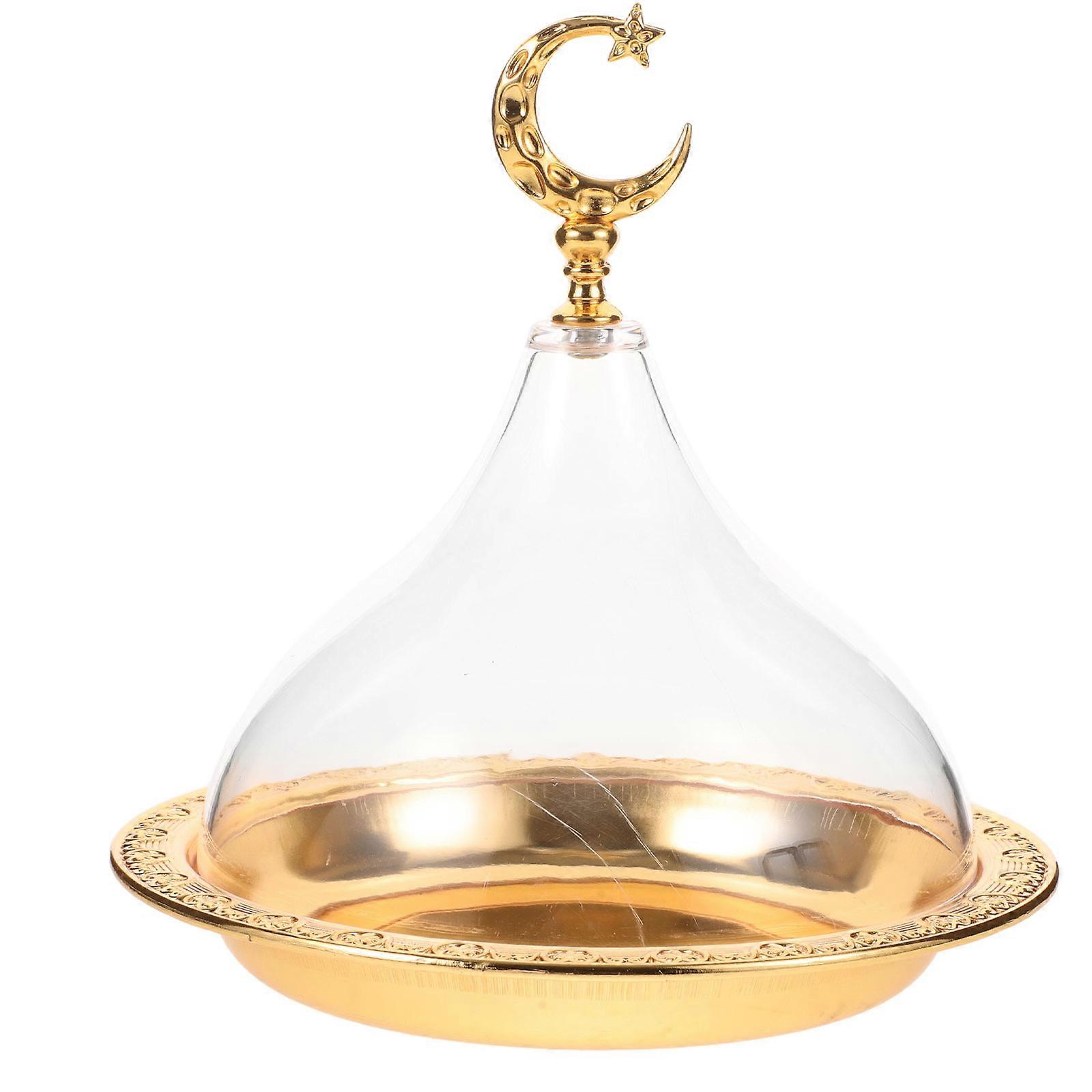 Multi-Function Dessert Tray Golden Zinc Alloy with Acrylic Cover 5Sets