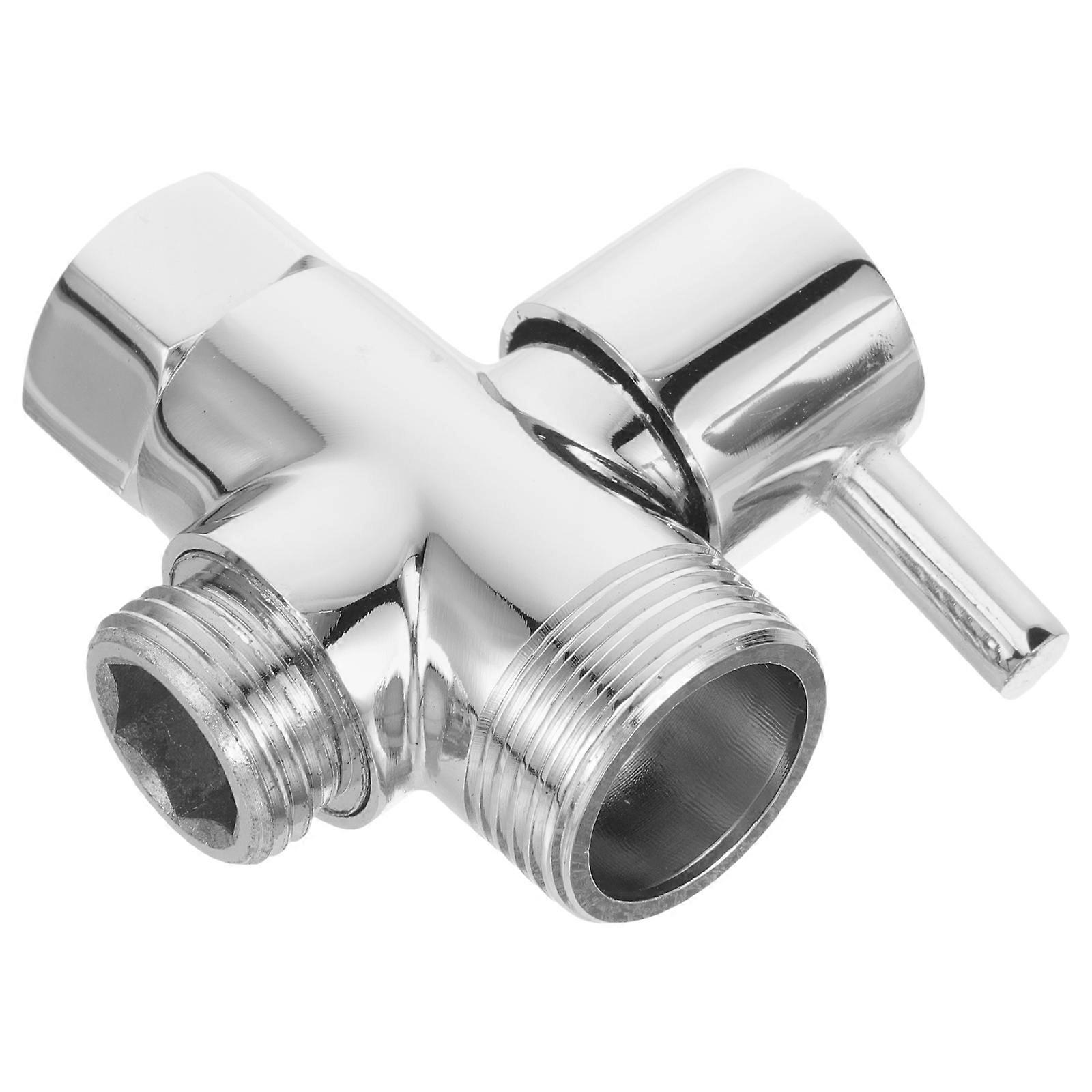 Water Filter 3 Way Diverter Connector for Bathroom 2Pcs Copper Silver