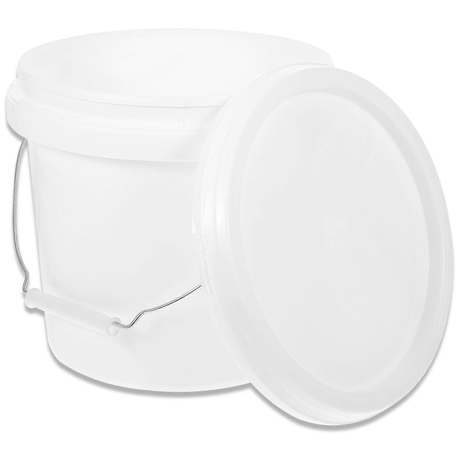 Multi-Functional Bucket 1 Gallon Bucket for Pigment Storage 2Pcs White
