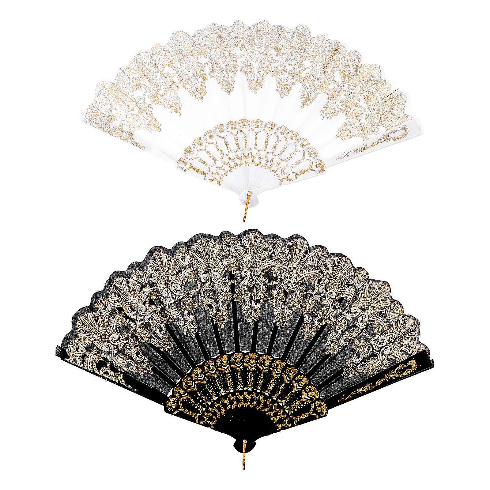 Folding Fan for Decoration Use 6Pcs Chinese Style Retro Handheld Fan