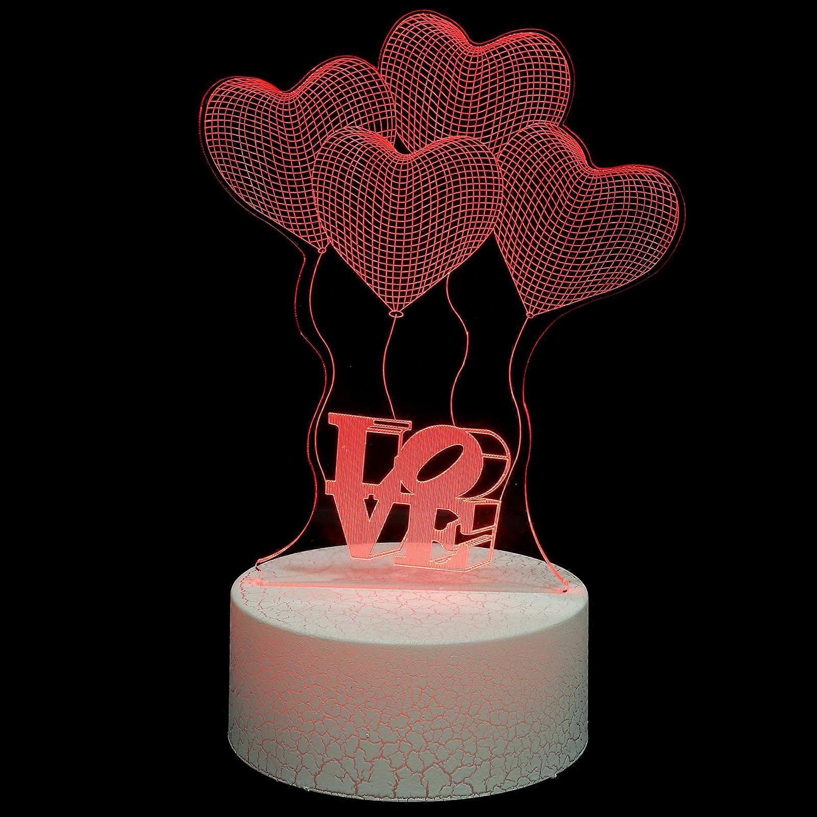 Bedroom Heart Balloon Lamp for Lighting Use USB 3D Optical Night Light