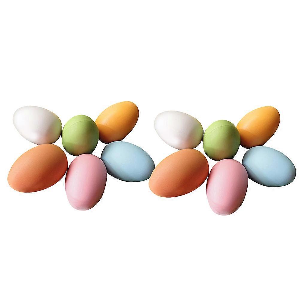 Hand Painted Plastic Eggs Plastic Eggs for Easter Use 12Pcs Festival Crafts