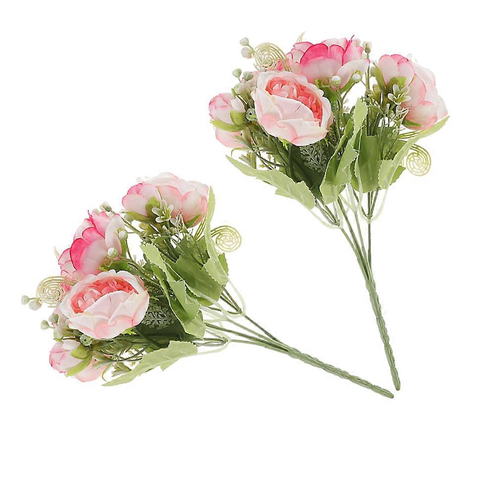 Wedding Artificial Rose Bouquet 4Pcs Multi Color Silk with Nordic Elegance for Decor