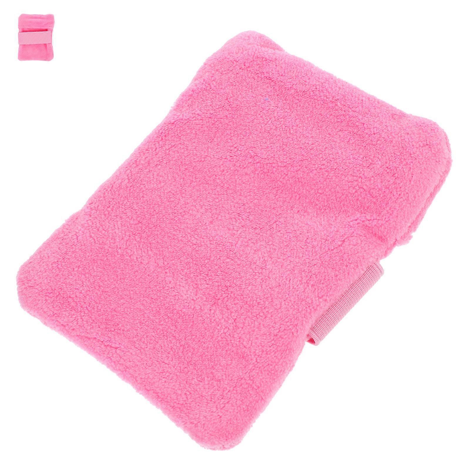 Plush Sand Removal Bag for Beach Use with 5Pcs Pink Set