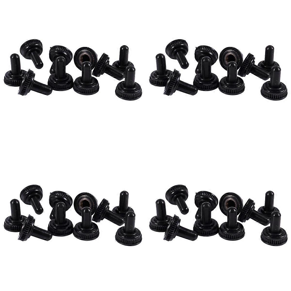 40 X Waterproof Toggle Switch Boot Cap Black Rubber Cover 6mm Diameter
