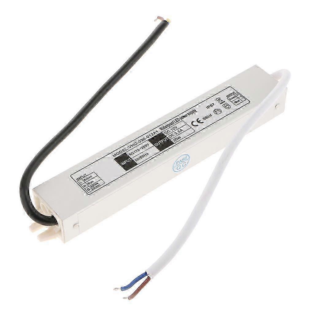 30W IP67 Waterproof LED Driver DC 12V 2.5A for 30W High Power LED Light Bulb