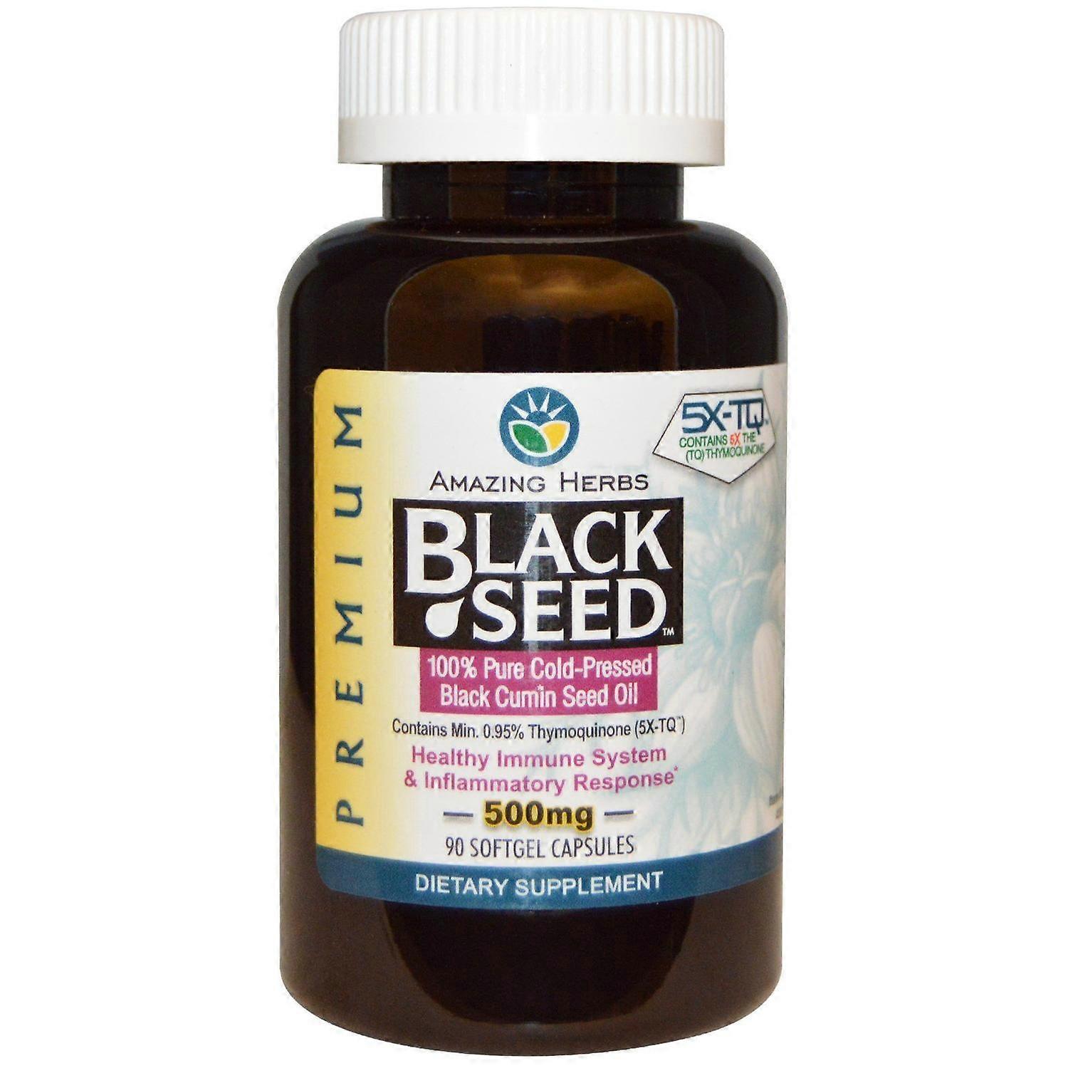 Amazing Herbs, Black Seed, 500 mg, 90 Softgel Capsules