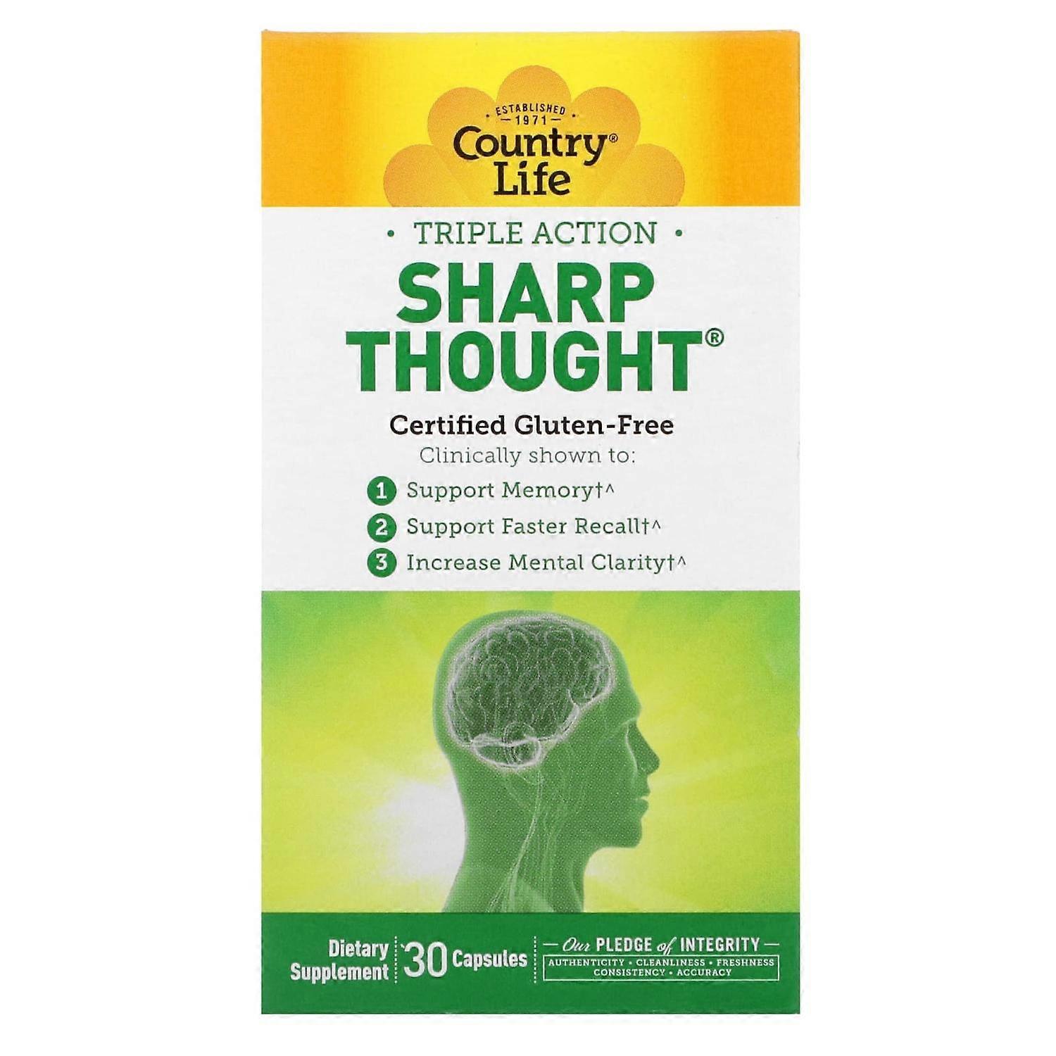 Country Life, Triple Action Sharp Thought, 30 Capsules