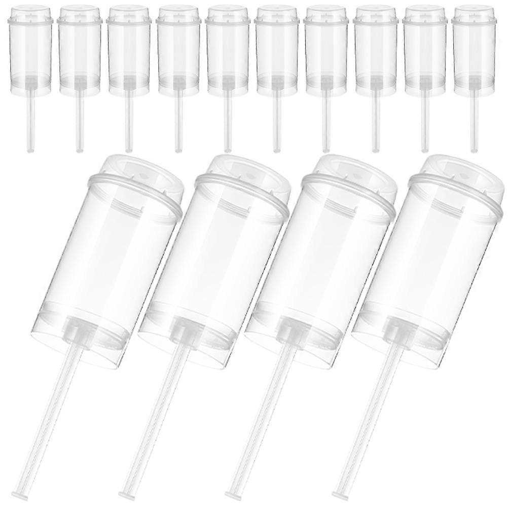 20Pcs Round Shape Cake Shooter Plastic Cake Containers for Baking Ice Cream Daily Use Made of Transparent Pp Material with Leak Prevention