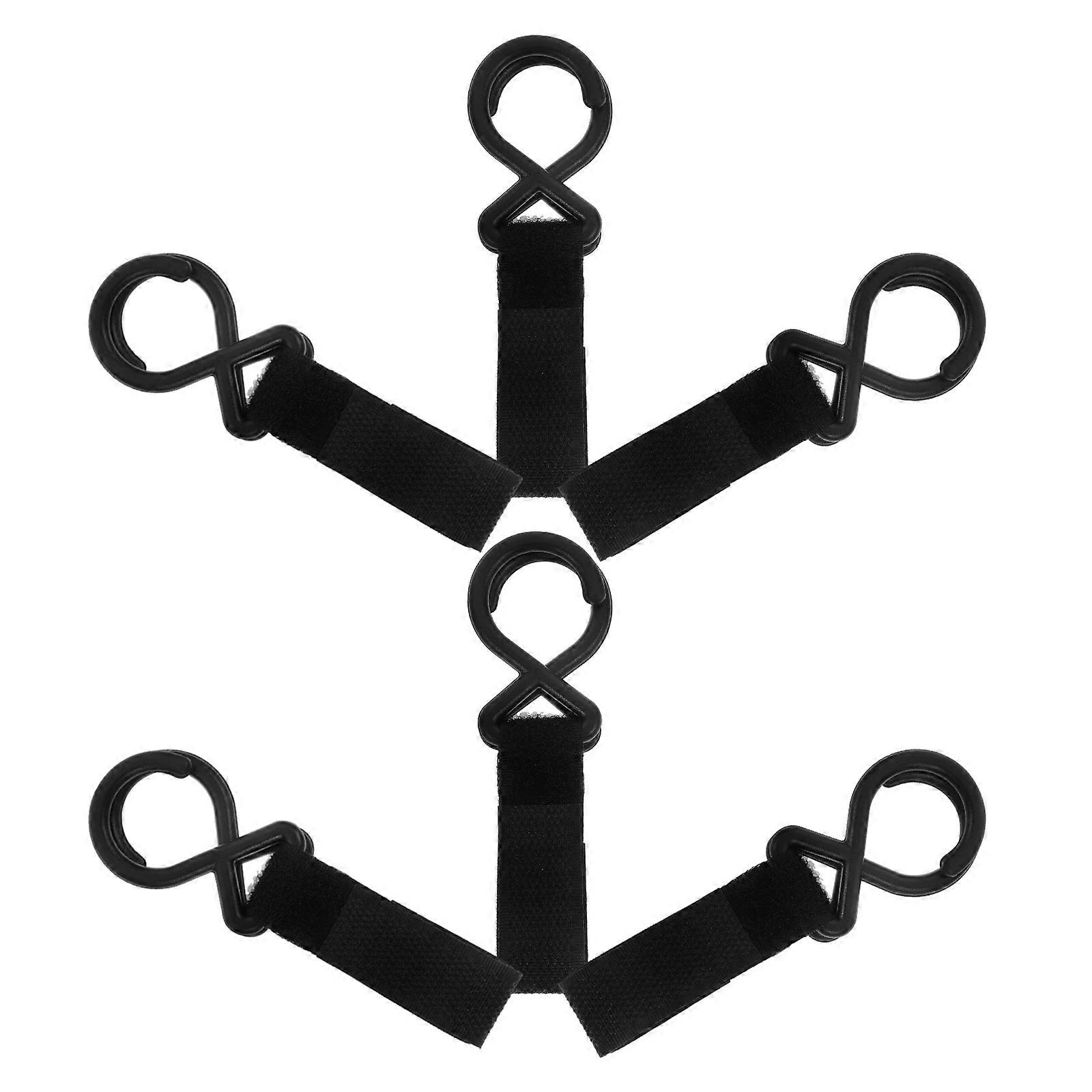 Hanging Bag Stroller Hooks 6Pcs Black Nylon Stroller Accessories for Versatile Use