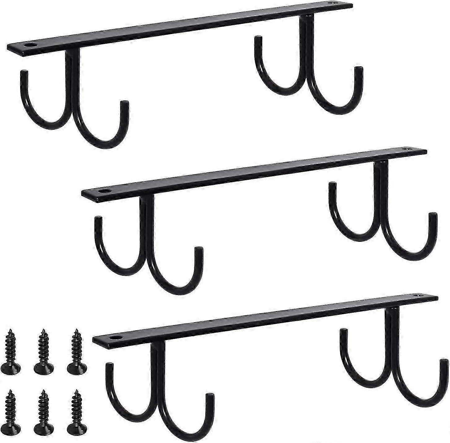 Mocoum Under Cabinet Mug Rack, Rustic Mug Organizer Rack Cup Holder Under Shelf 12 Hanging Hooks Rack For Mugs