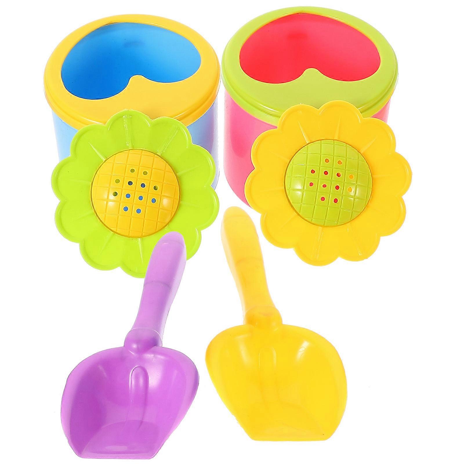 Beach Toy 8Pcs Sand Watering Can Set for Kids Boys and Girls Plastic Assorted Color for Playing in Sand
