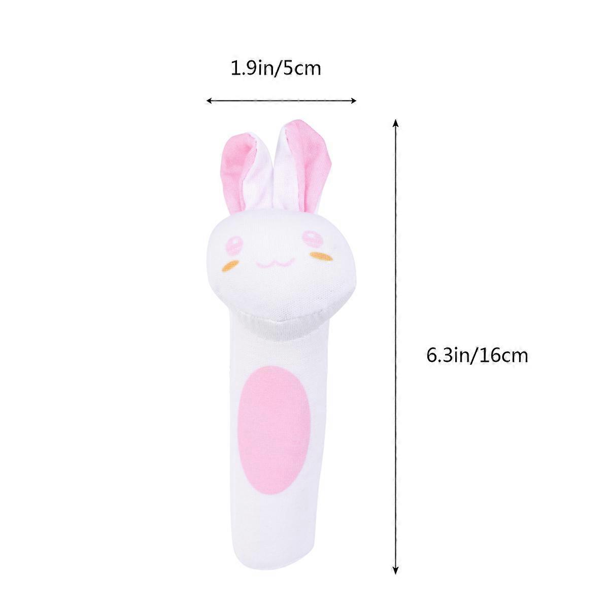 Cartoon Stuffed Animal Rattle For Infants In White Color To Stimulate Parent-Child Interaction And Cognitive Growth 1Pcs