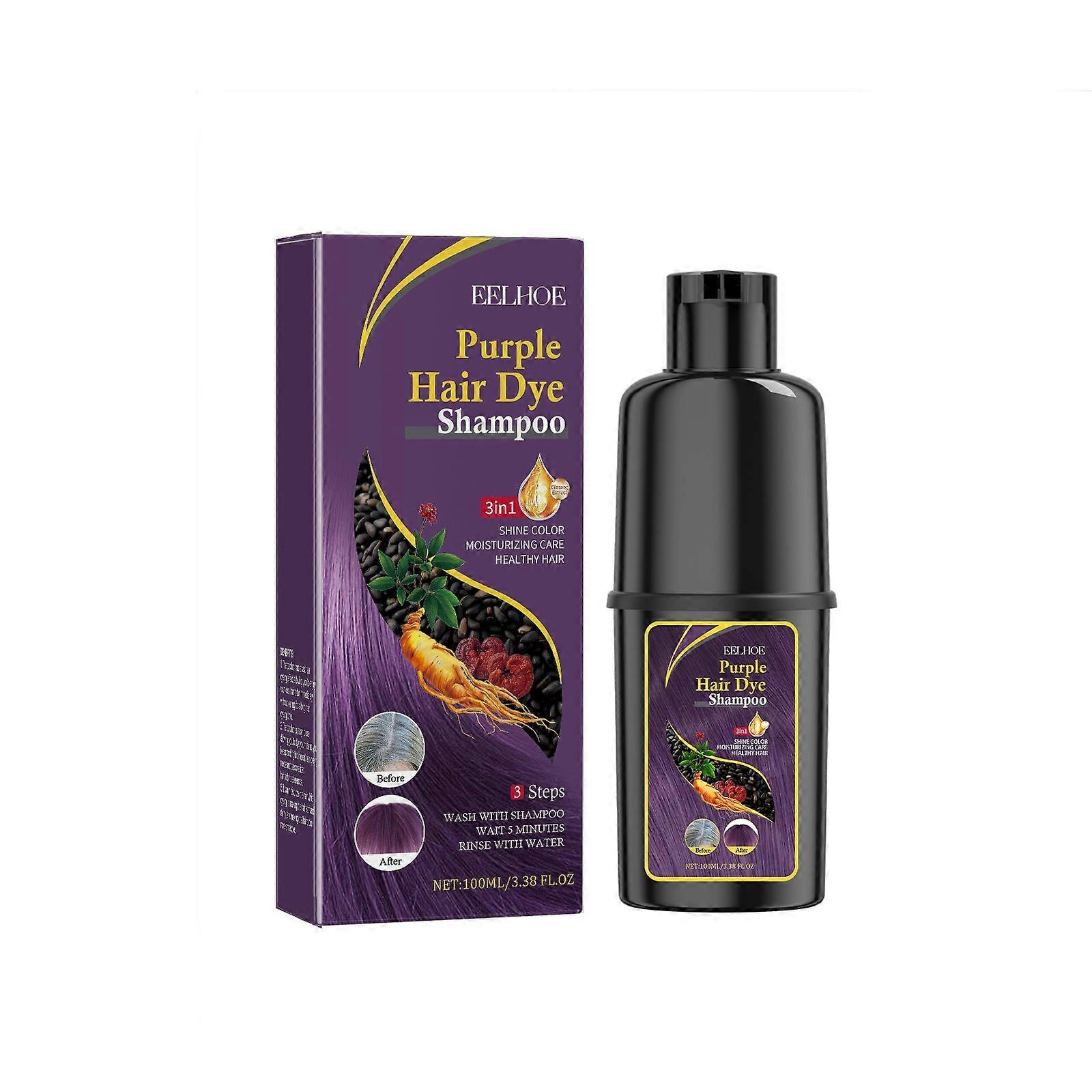 Hair Darkening And Dyeing Shampoo (Purple) Is Gentle And Non-Irritating, Moisturizing The Scalp And Easy To Change Colors
