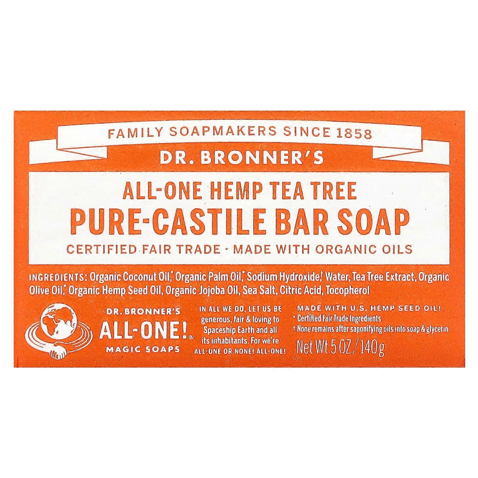 Pure Castile Bar Soap, All-One Hemp, Tea Tree, 5 oz (140 g)
