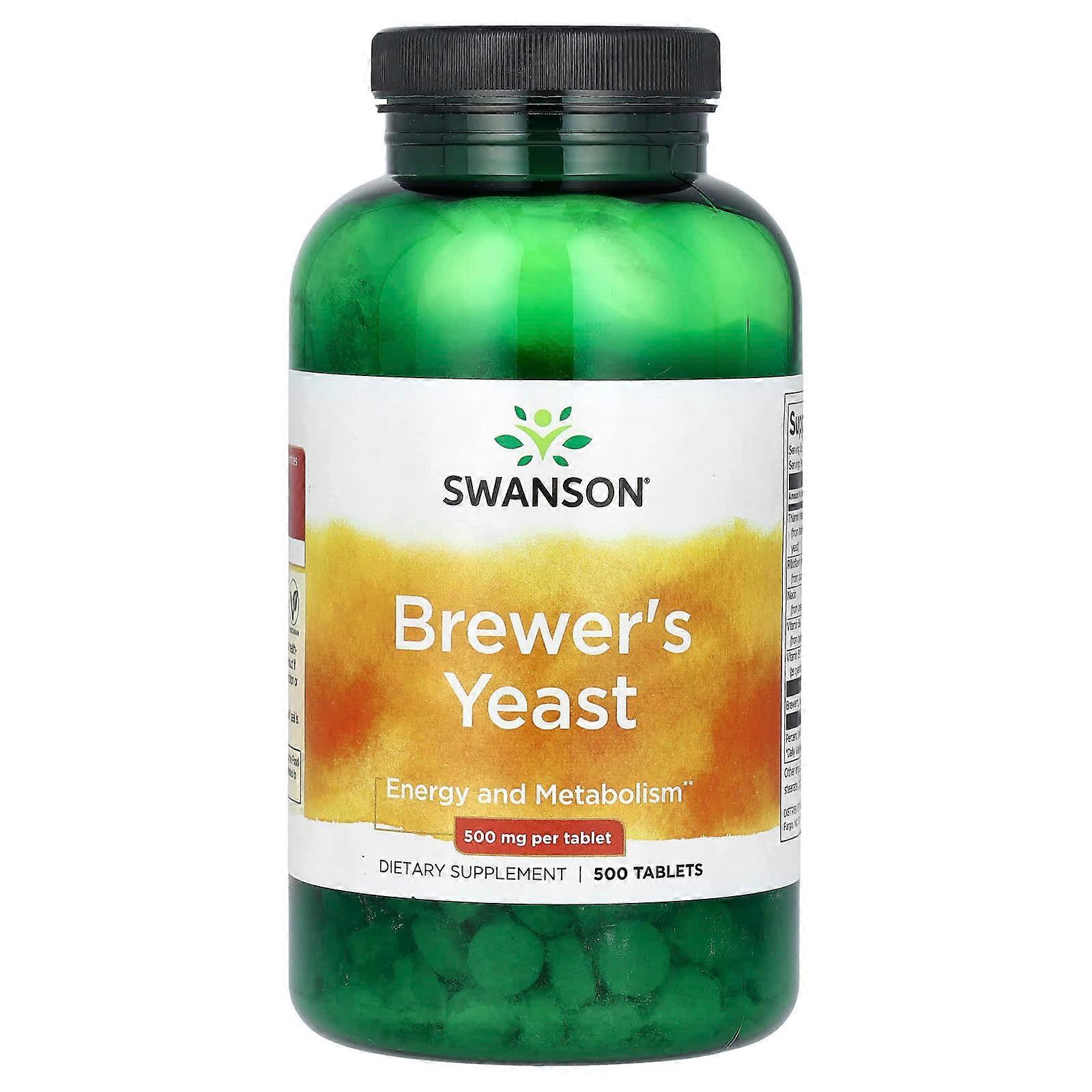 Swanson, öljäst, 500 tabletter