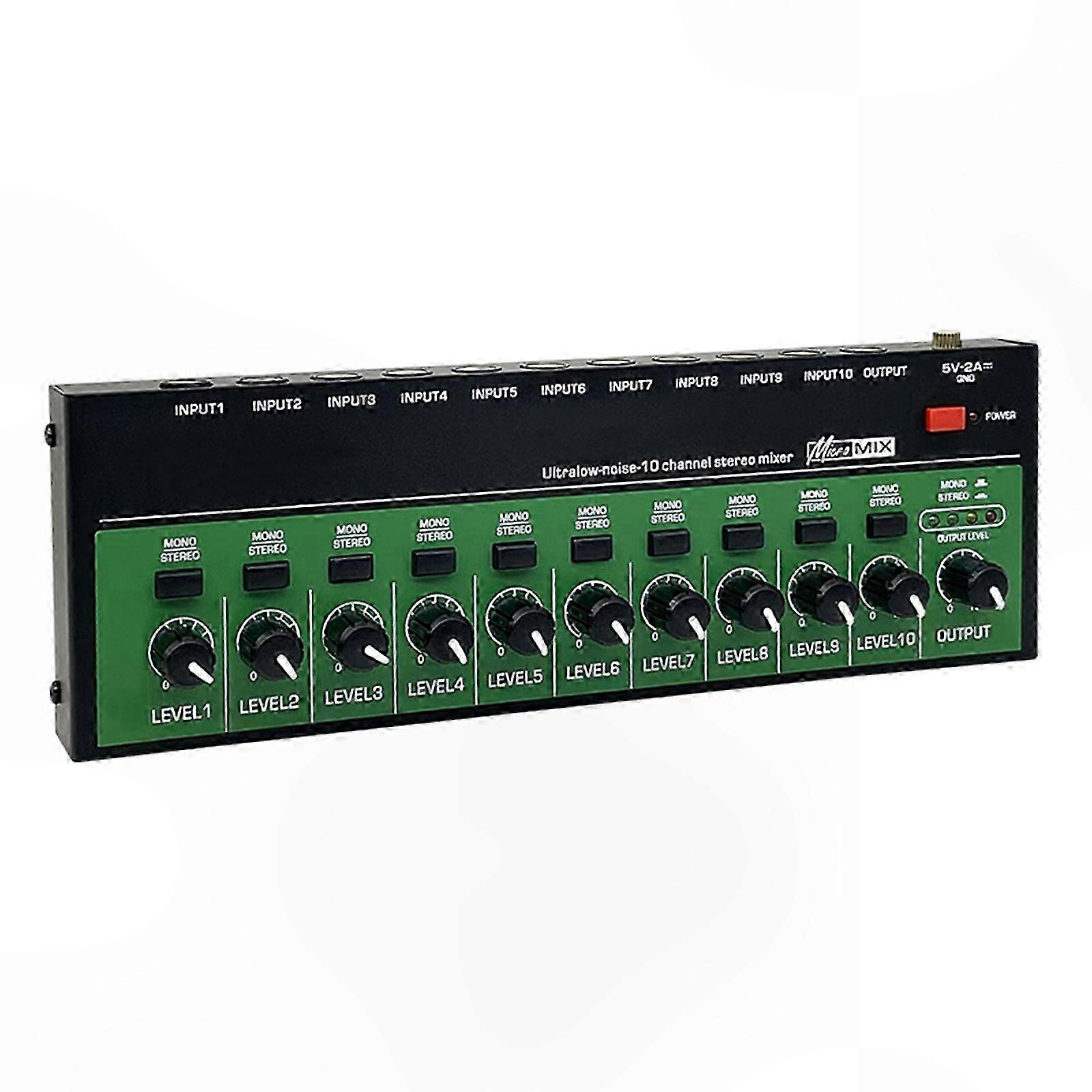 10-Channel o Mixer with Enhanced Stereo Output for Live and Studio Applications