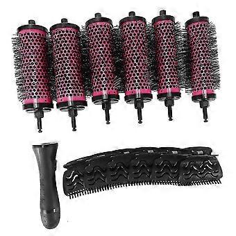 6pcs / set 3 dimensioni manico staccabile spazzola a rullo per capelli con clip di posizionamento Alluminio ceramica barilotto