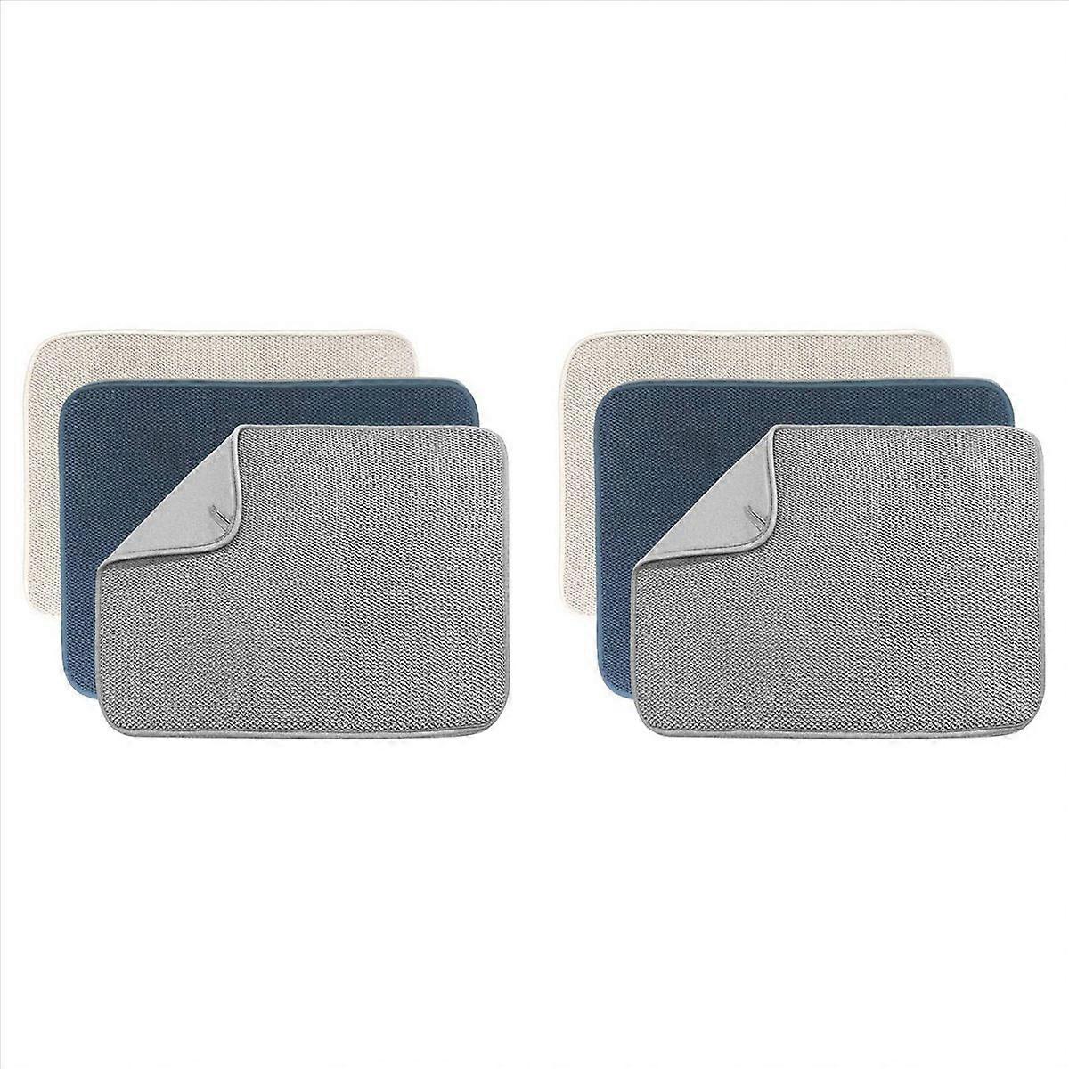 3 Pack Dish Drying Mat,Microfiber for Kitchen Counter Size 20x15 Inch