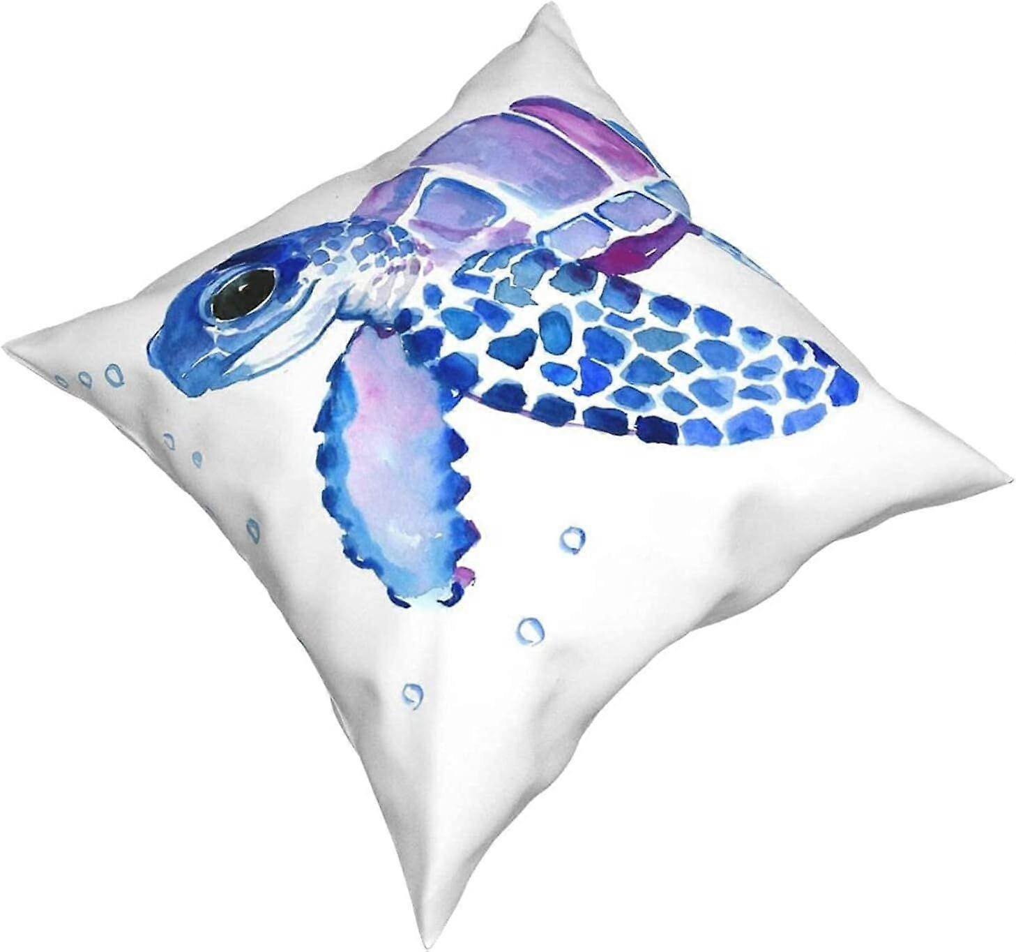 v1370ウミガメタペストリー枕カバーファッションスクエア枕カバークッションカバー装飾スロー枕カバー45 X 45 cm-Black9-18 "x18" -TB1370 ij1370