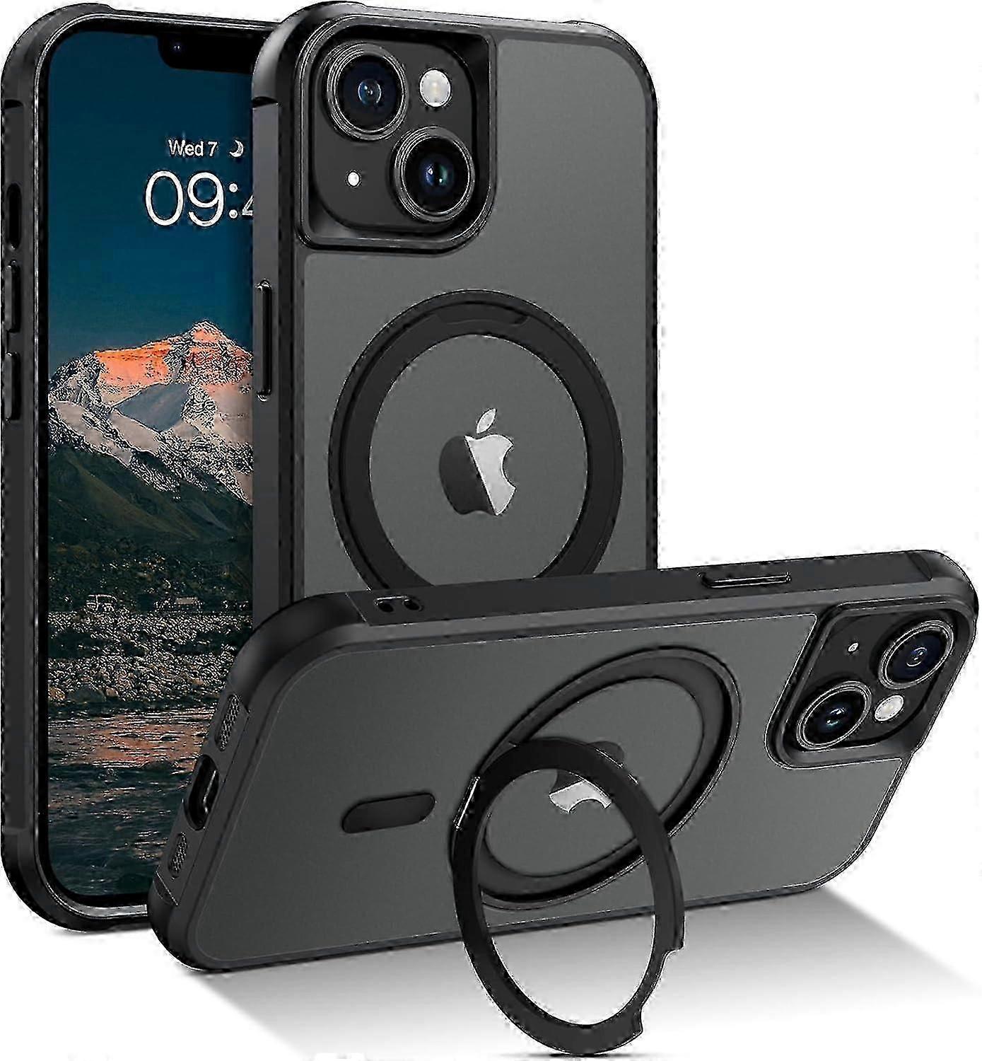 TIANYING for Magnetic iPhone 14 Plus Case, Phone Case iPhone 14 Plus [Compatible with MagSafe] Rotatable Ring Holder Kickstand Design Shockproof Prote