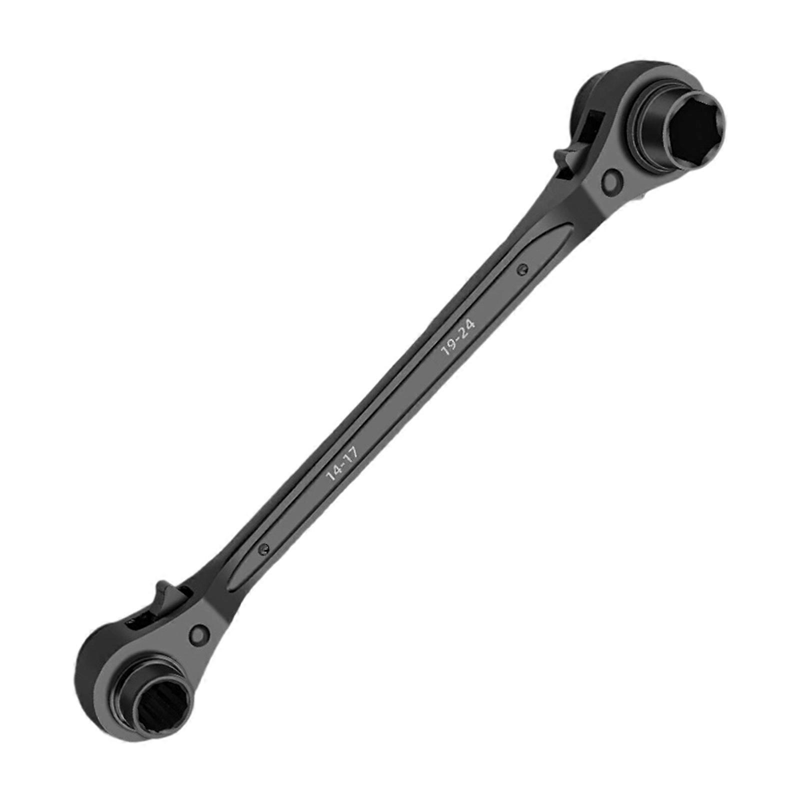 4 Function Double Head Ratcheting Wrench Reversible Mechanism Hexagonal Socket Tool Professional Hand Tool Multicolor