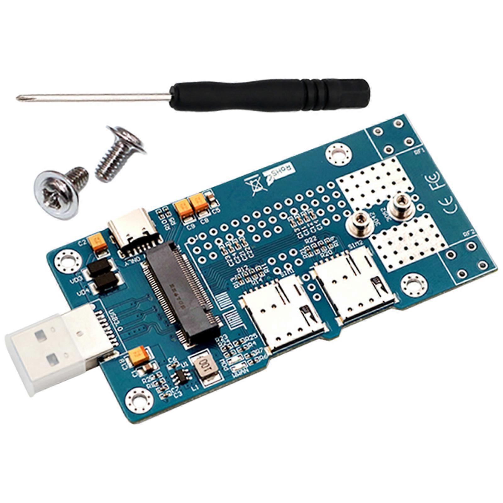 M.2 to USB3.0 Converter Double Card Slot Power Input Support 3G/4G/5G/ Module Expansion Card for PC Desktop Multicolor